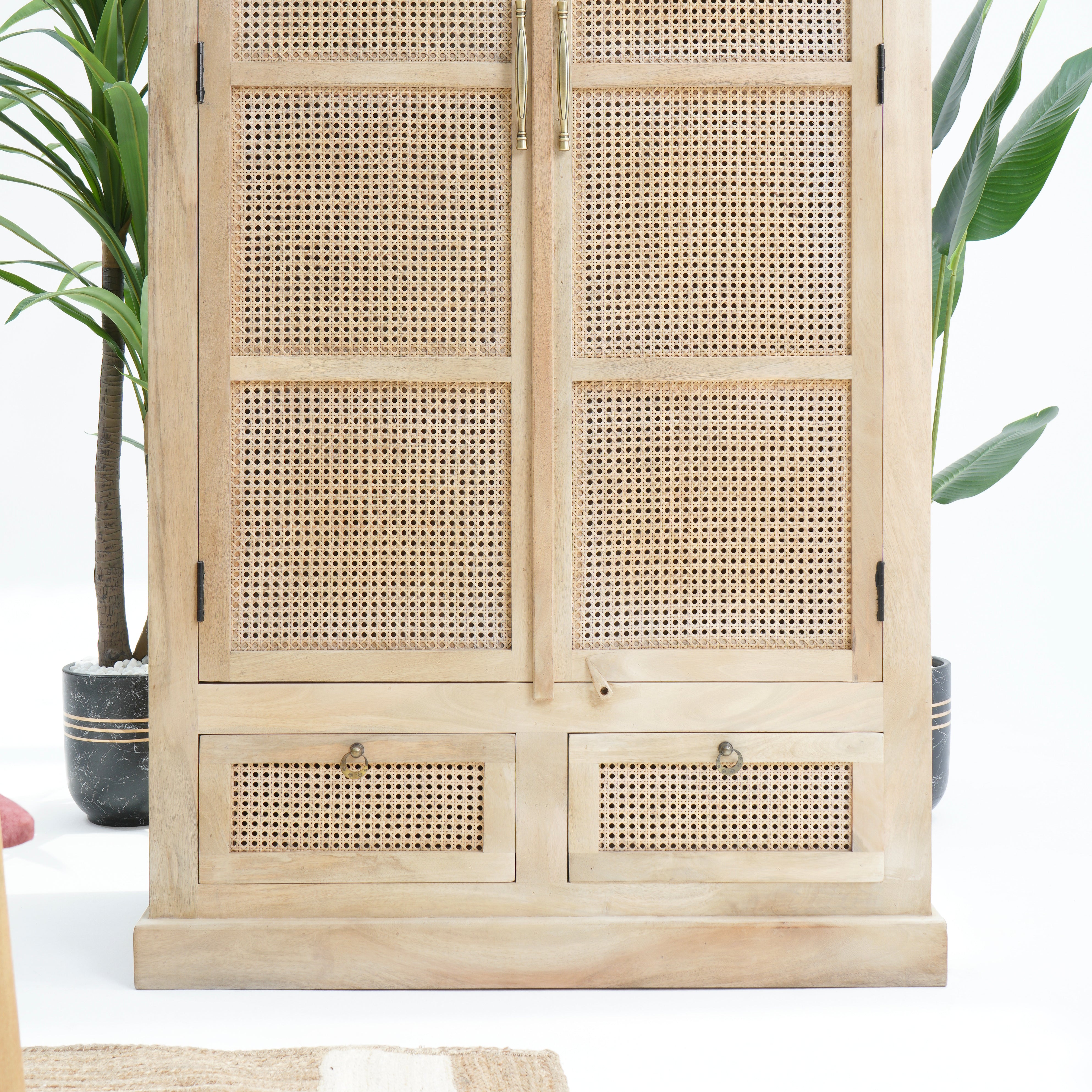Eden Elite Two Door-Drawer Cane Cabinet