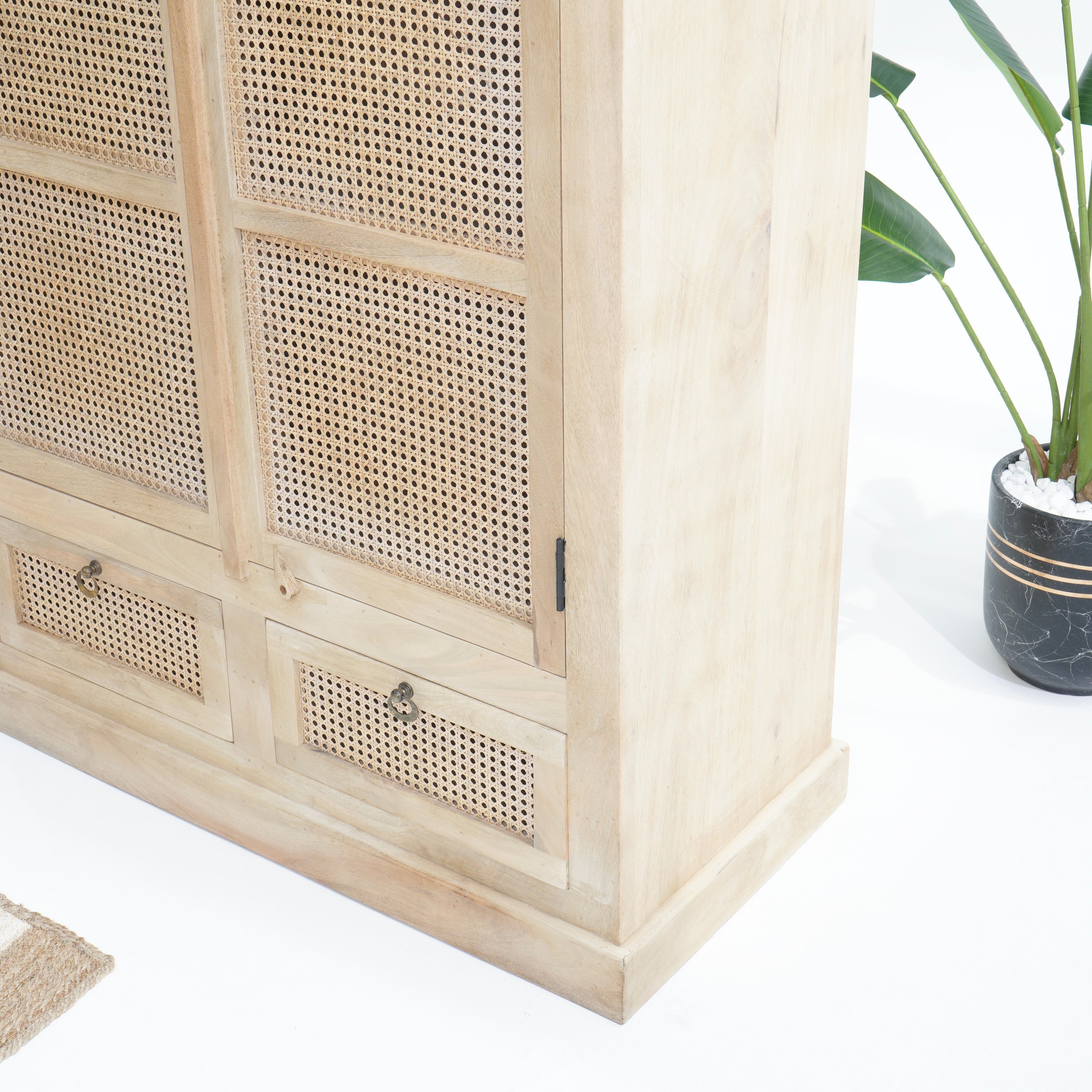 Eden Elite Two Door-Drawer Cane Cabinet