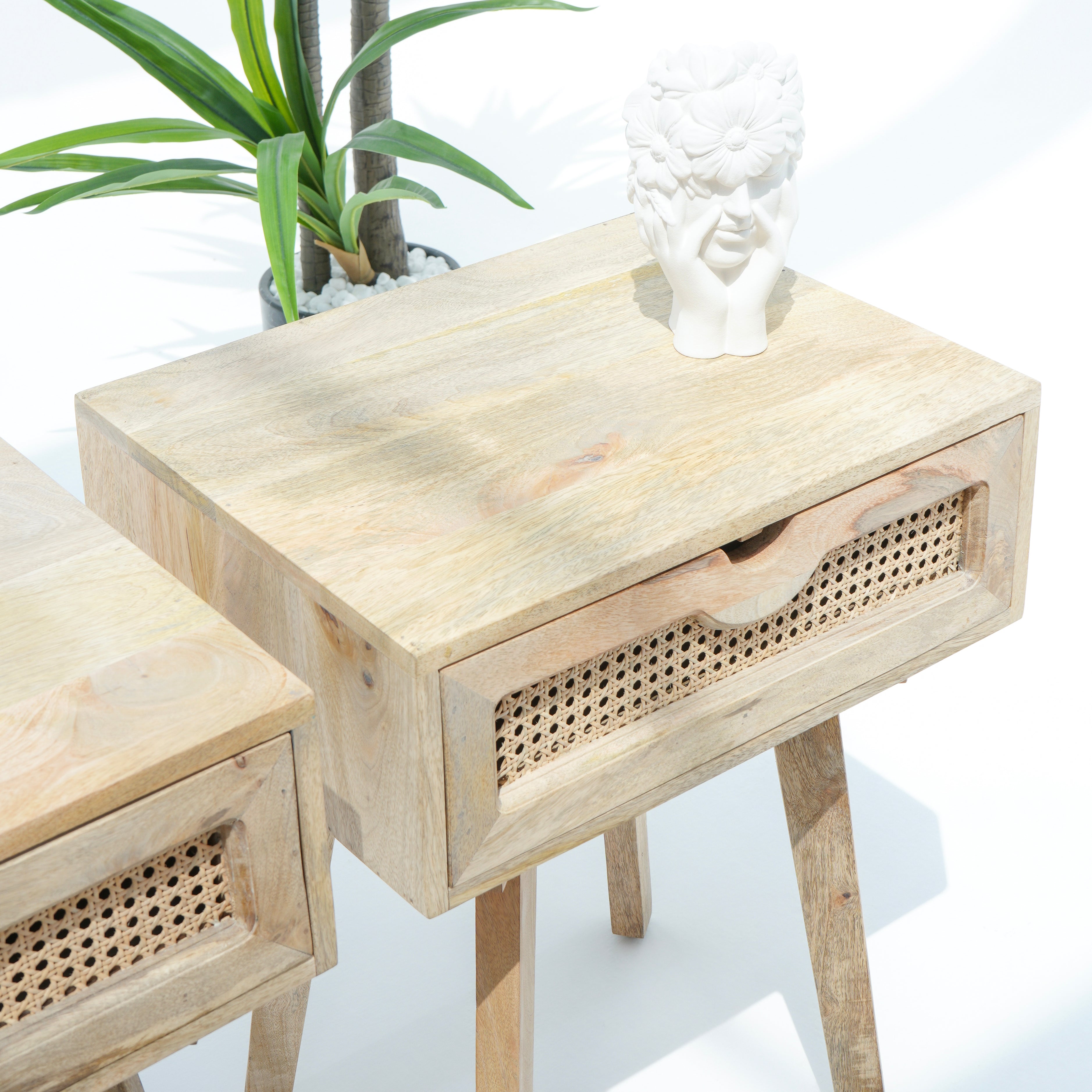 Serenade Maple One Drawer Cane Bedside Table