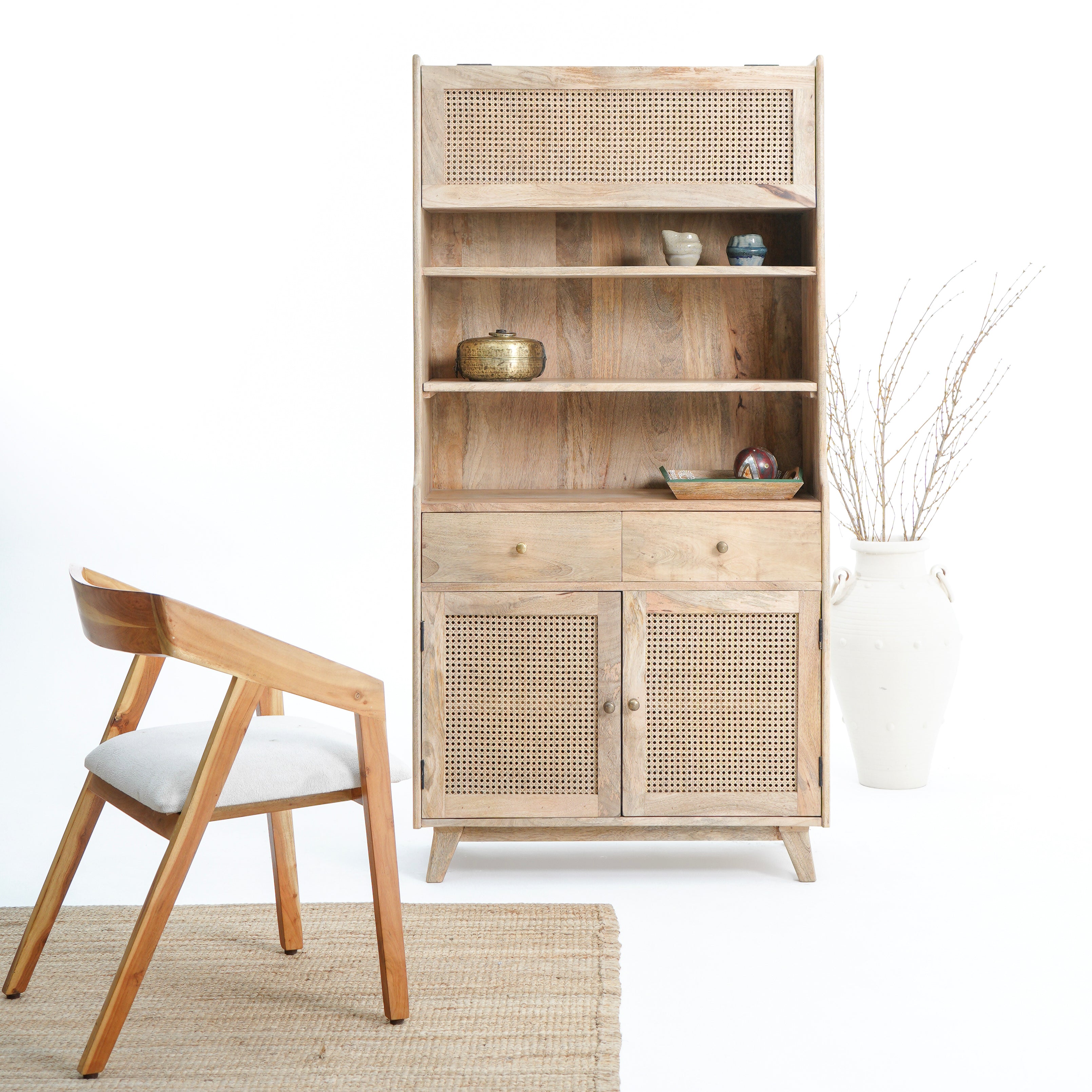 Artician Cane Door Bookshelf