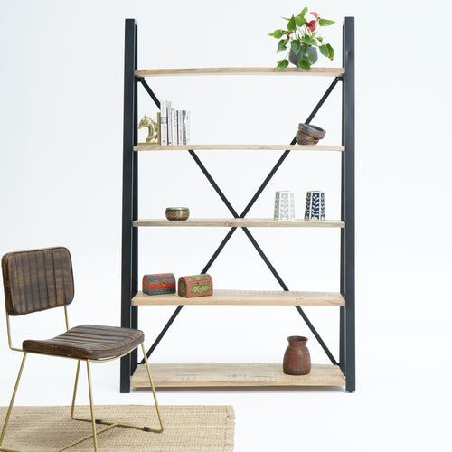 IRONIX BLACK METAL BOOKSHELF