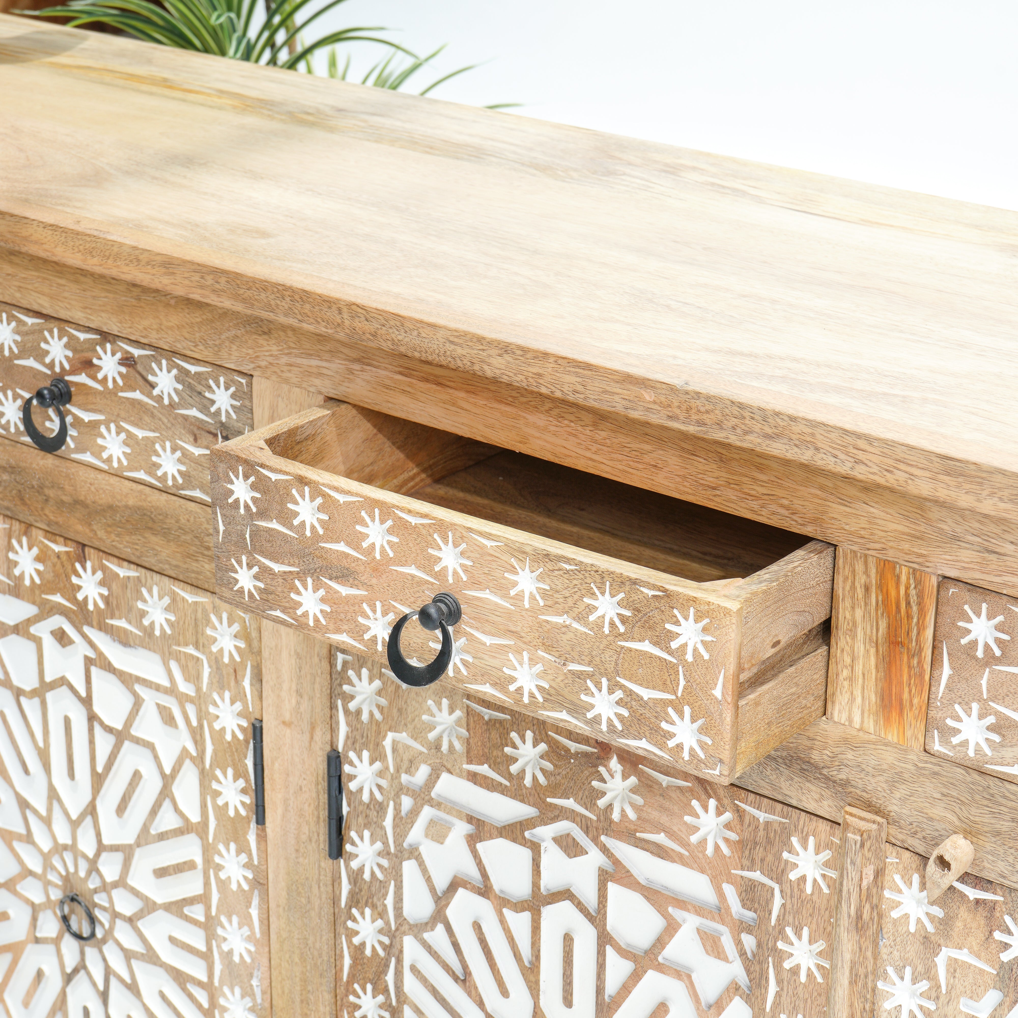 IVORY four door four Drawer sideboard