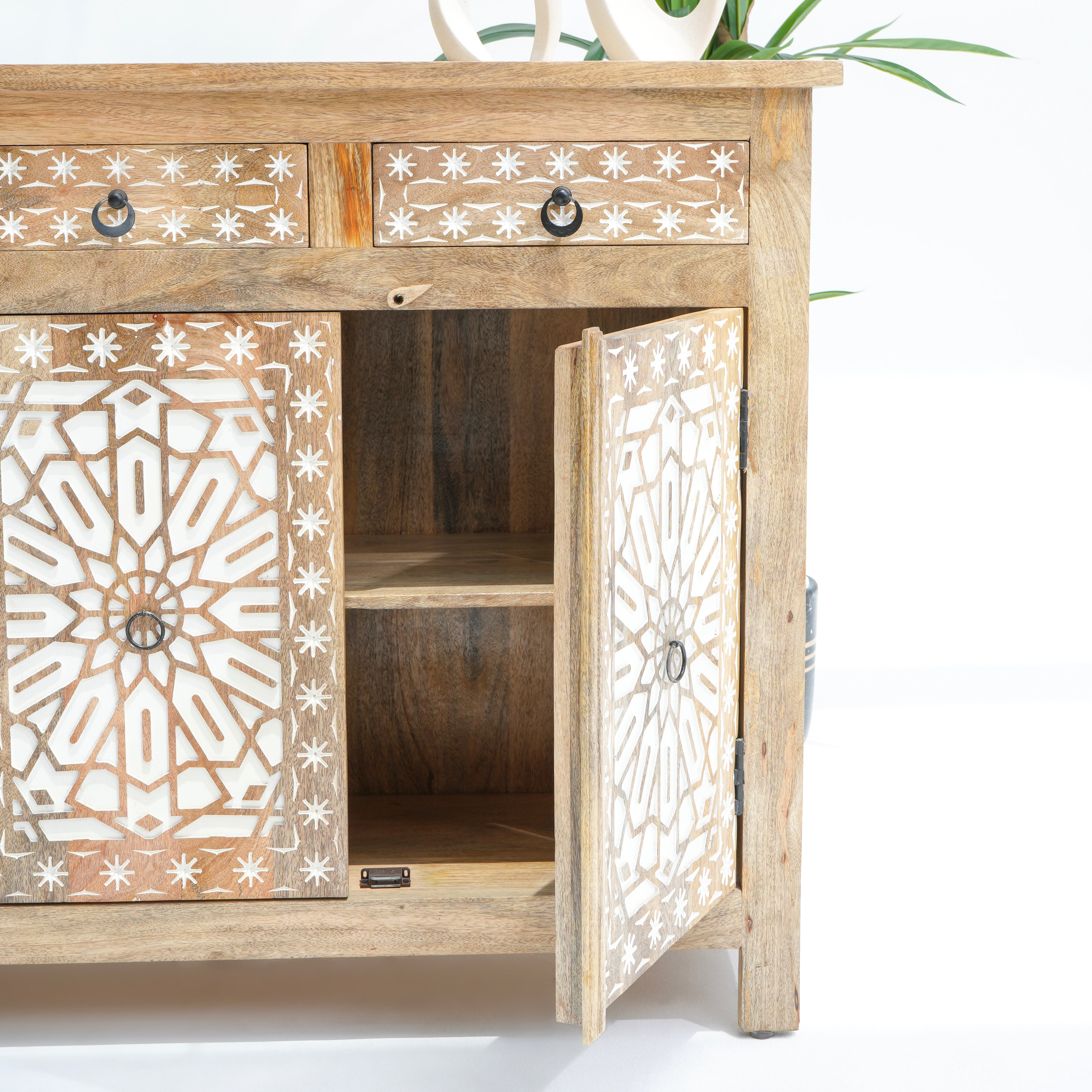 IVORY four door four Drawer sideboard