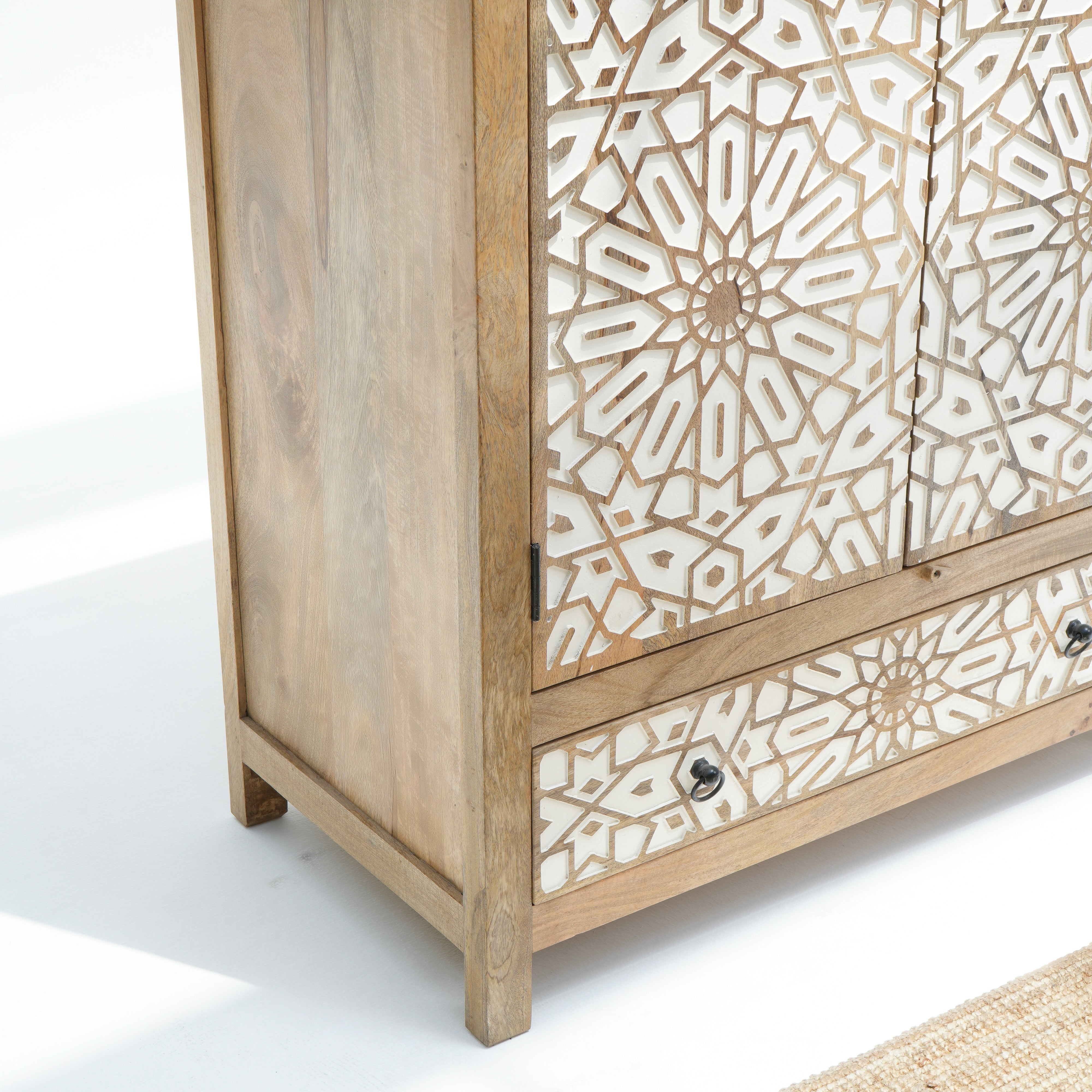 Classic CNC Two Door and One Drawer Wardrobe