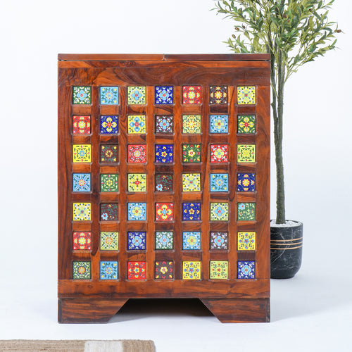 THE RETRO ROOM TILE-FITTED FOLDING BAR COUNTER