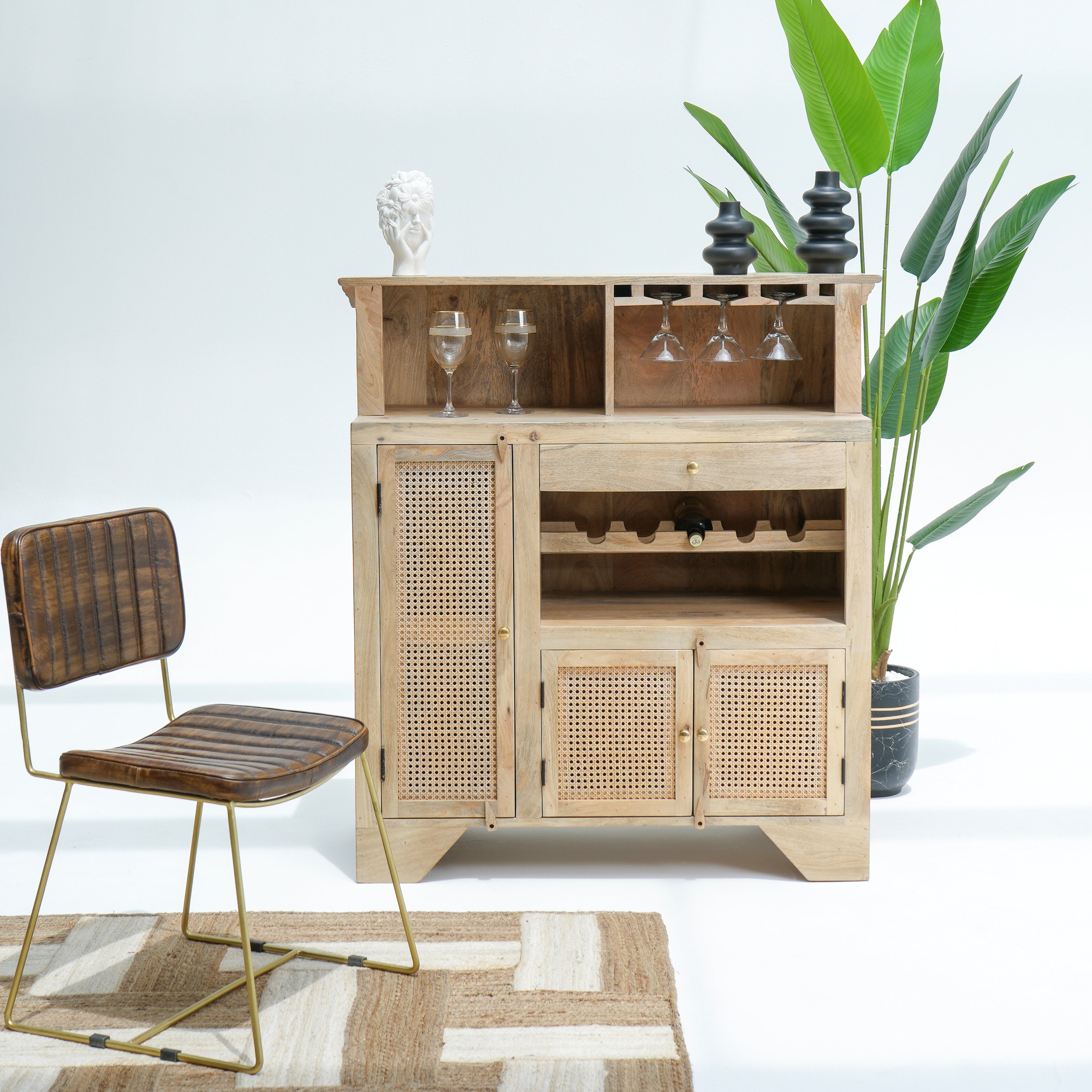 The Elegant Elixir Rattan Bar Counter