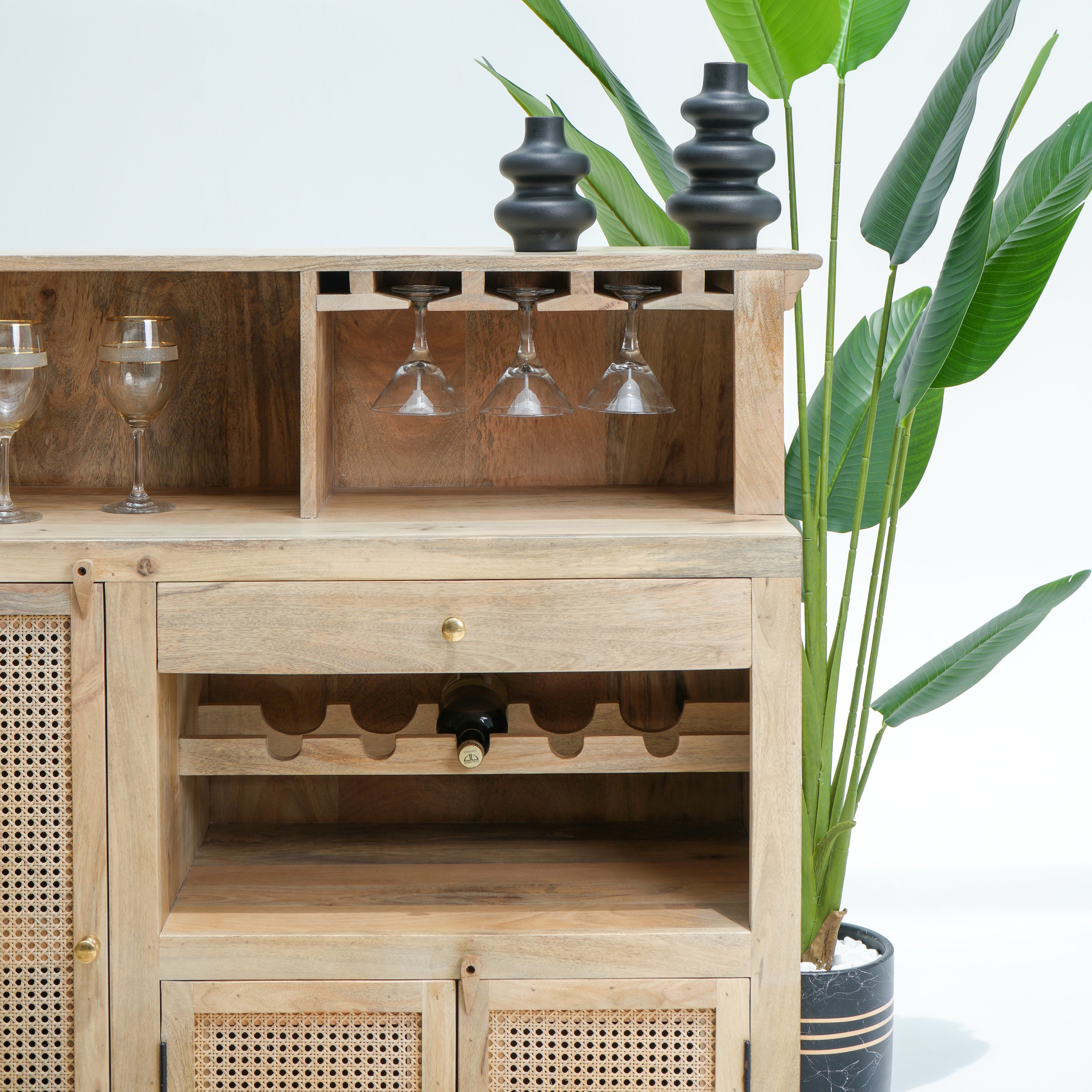 The Elegant Elixir Rattan Bar Counter