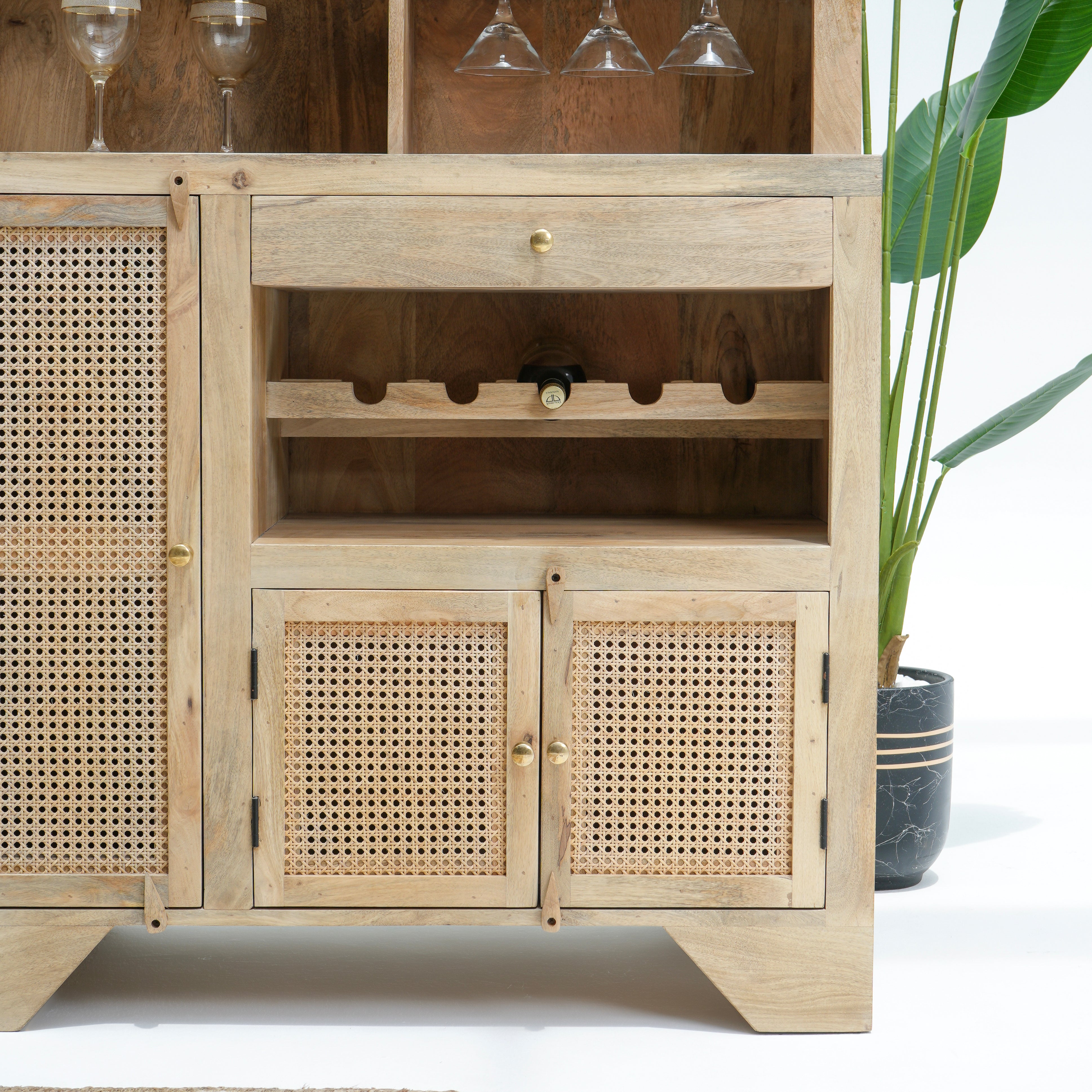 The Elegant Elixir Rattan Bar Counter