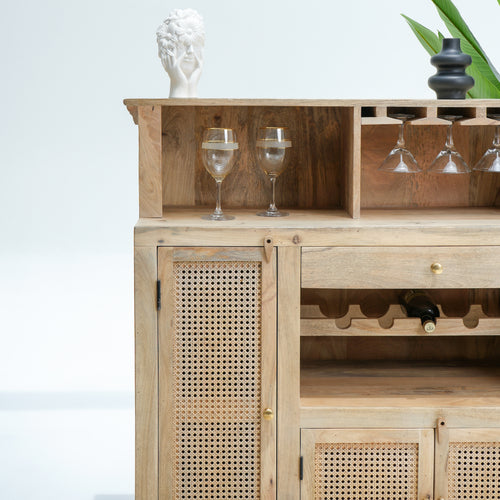 THE ELEGANT ELIXIR RATTAN BAR COUNTER