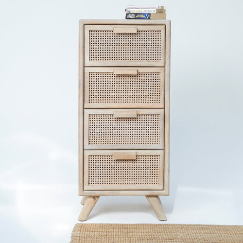 CANOVIA CANE FOUR DRAWER CHEST