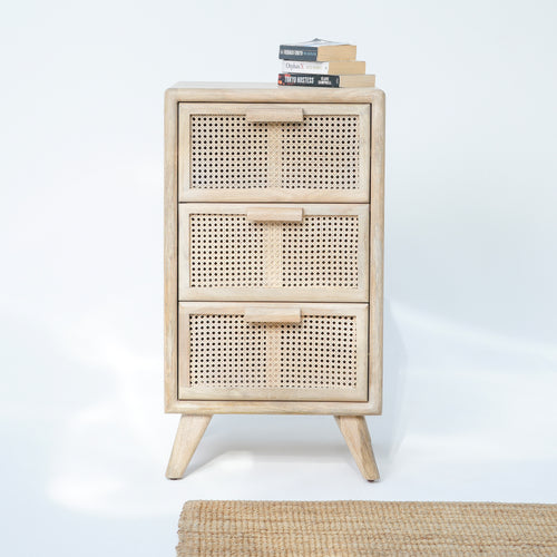 CANOVIA CANE THREE DRAWERS DRAWCHEST