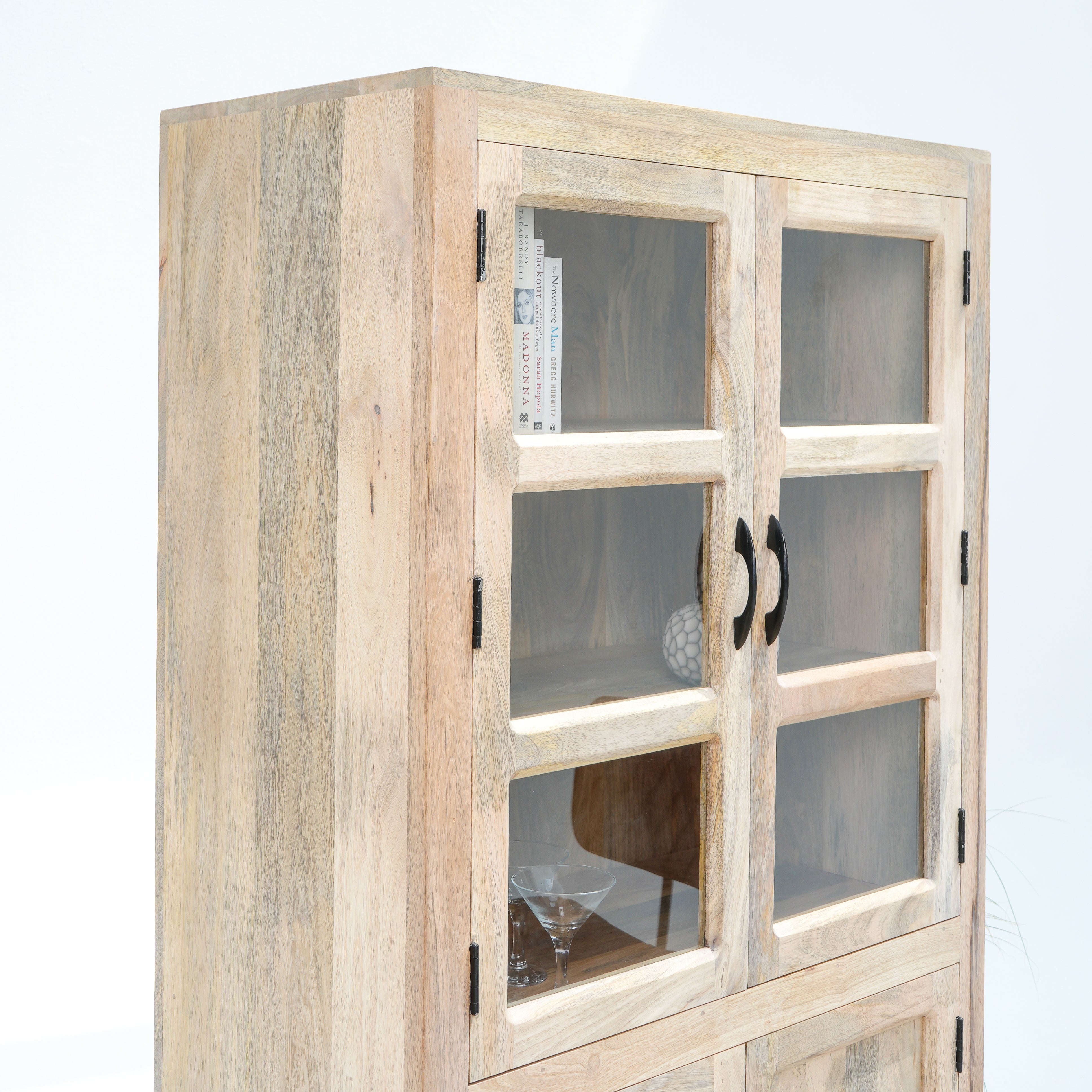 Masterpiece Two Glass-Two Wooden Door Cabinet