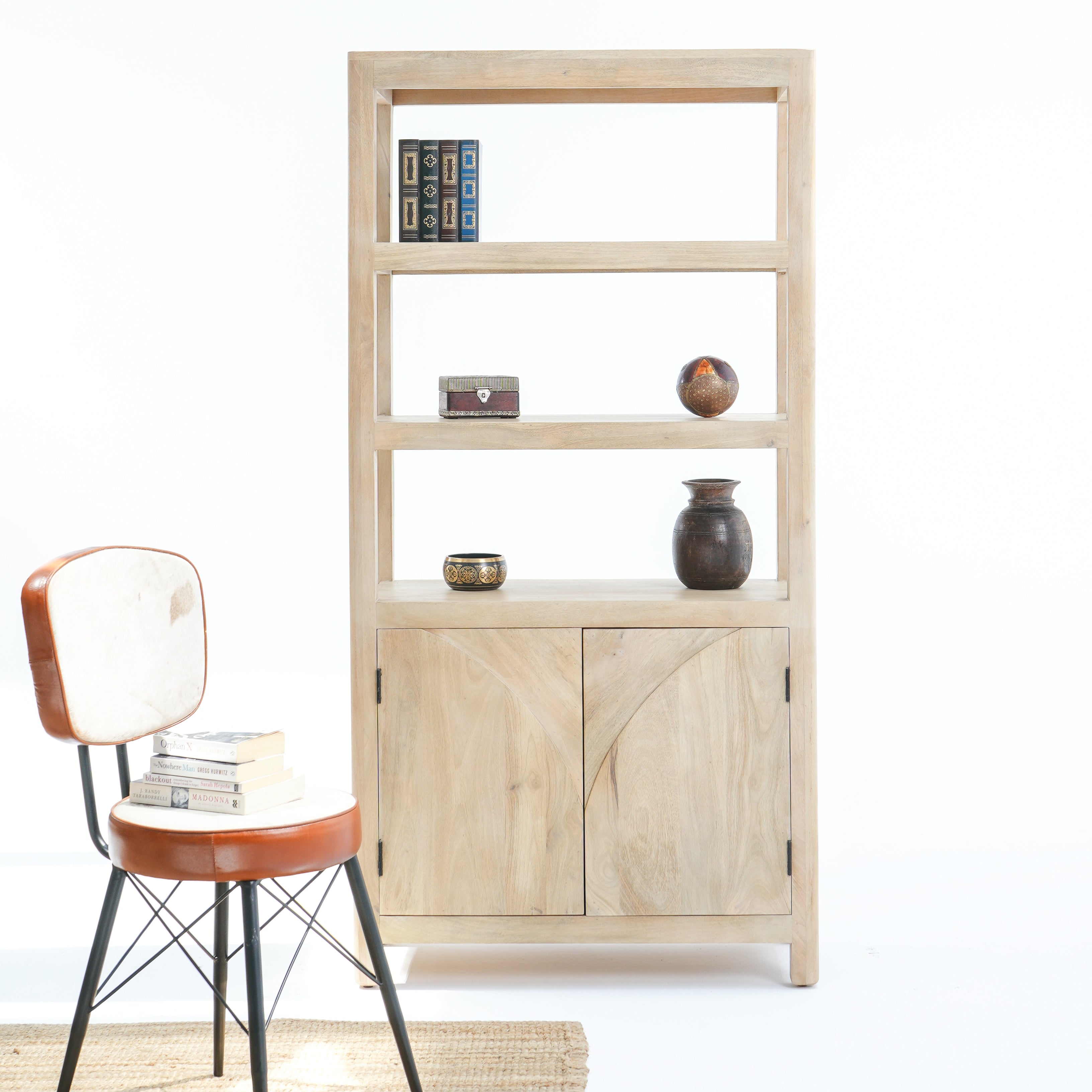 Alcove Mango Two-Door Bookshelf