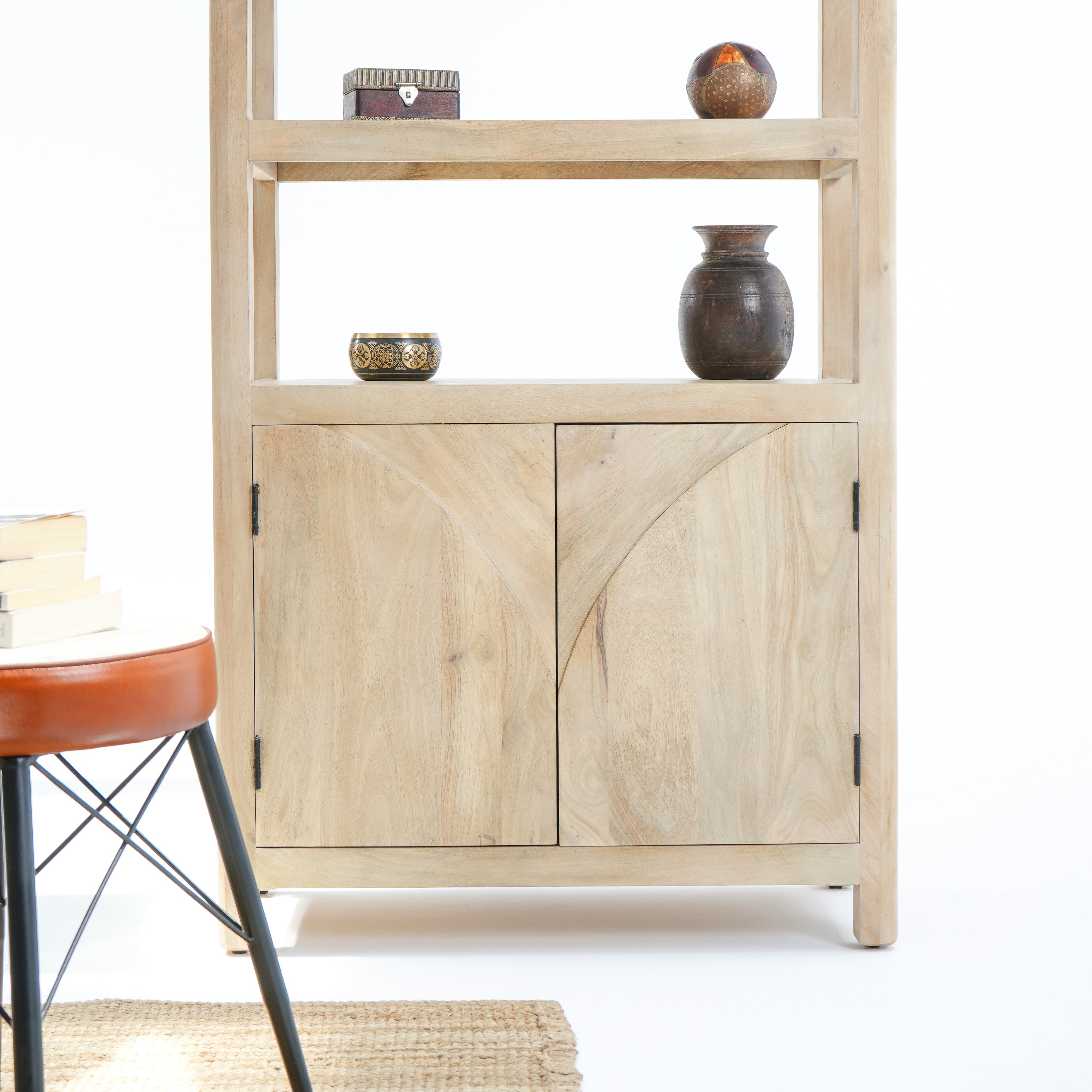 Alcove Mango Two-Door Bookshelf