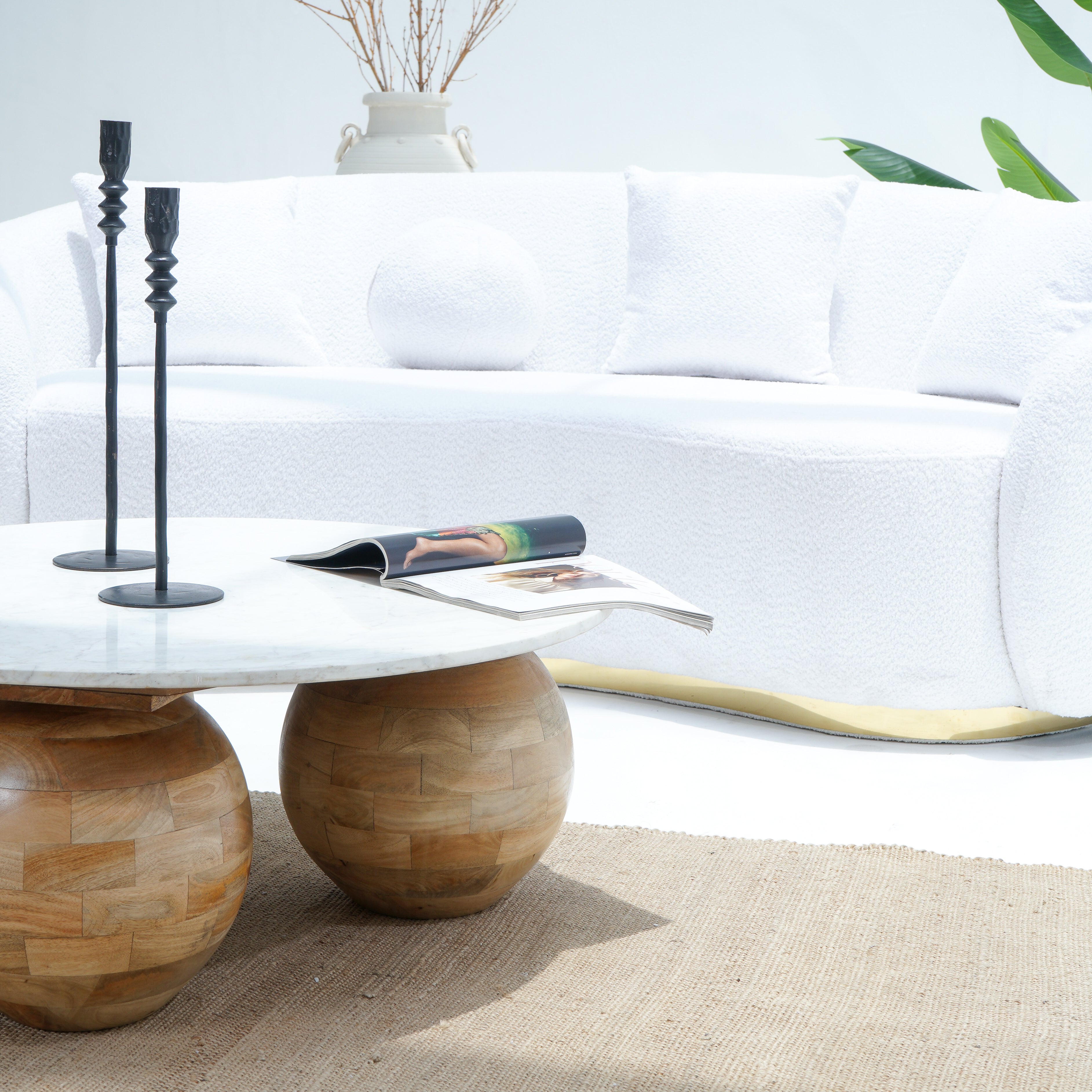WOODEN ,MARBLE ALLURE COFFEE TABLE