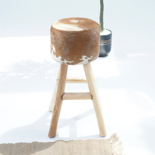 WOODEN LEATHER BAR STOOL