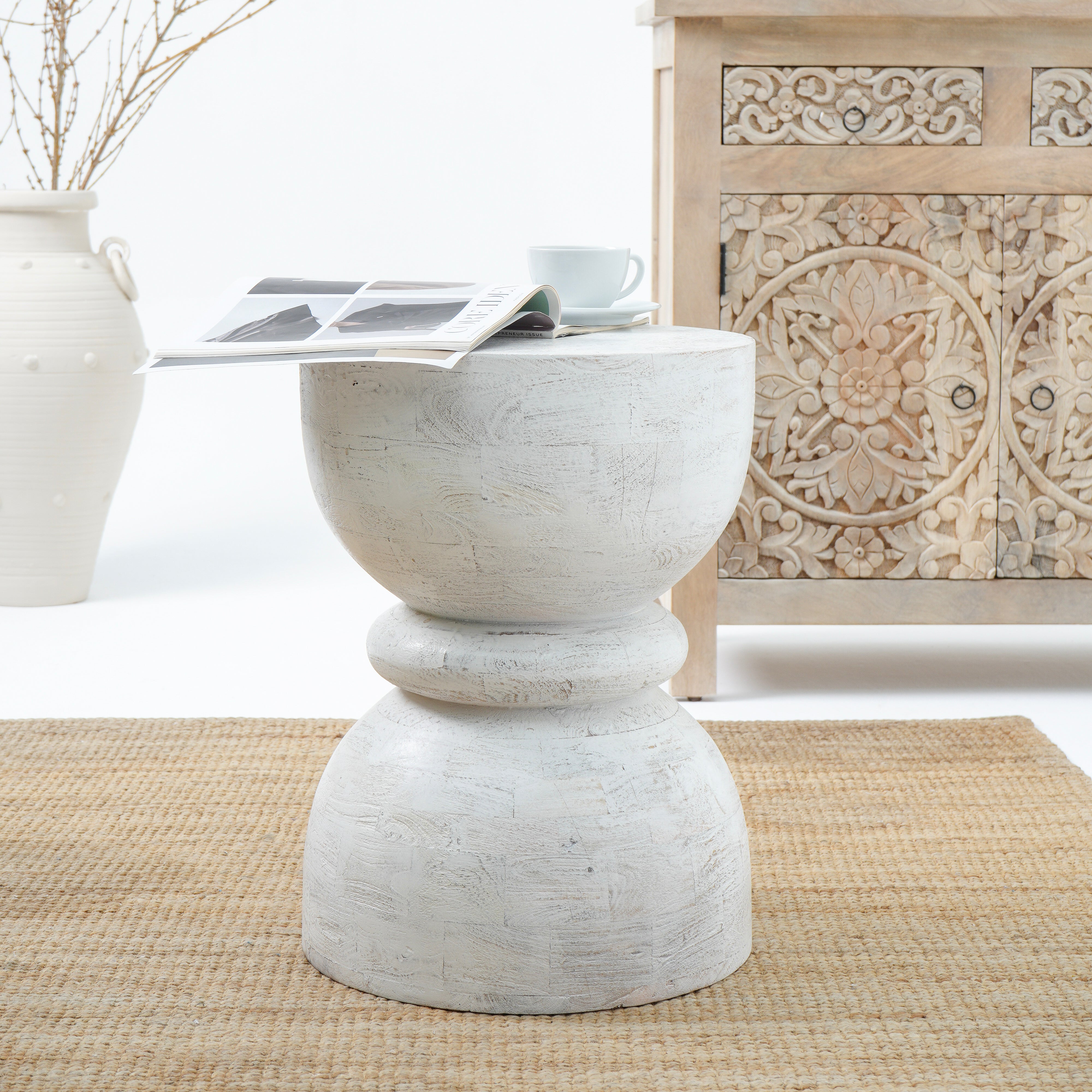 MANGOEDGE WOODEN SIDE TABLE