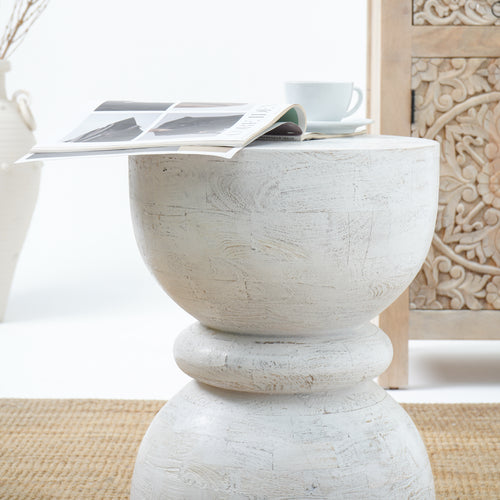 MANGOEDGE WOODEN SIDE TABLE