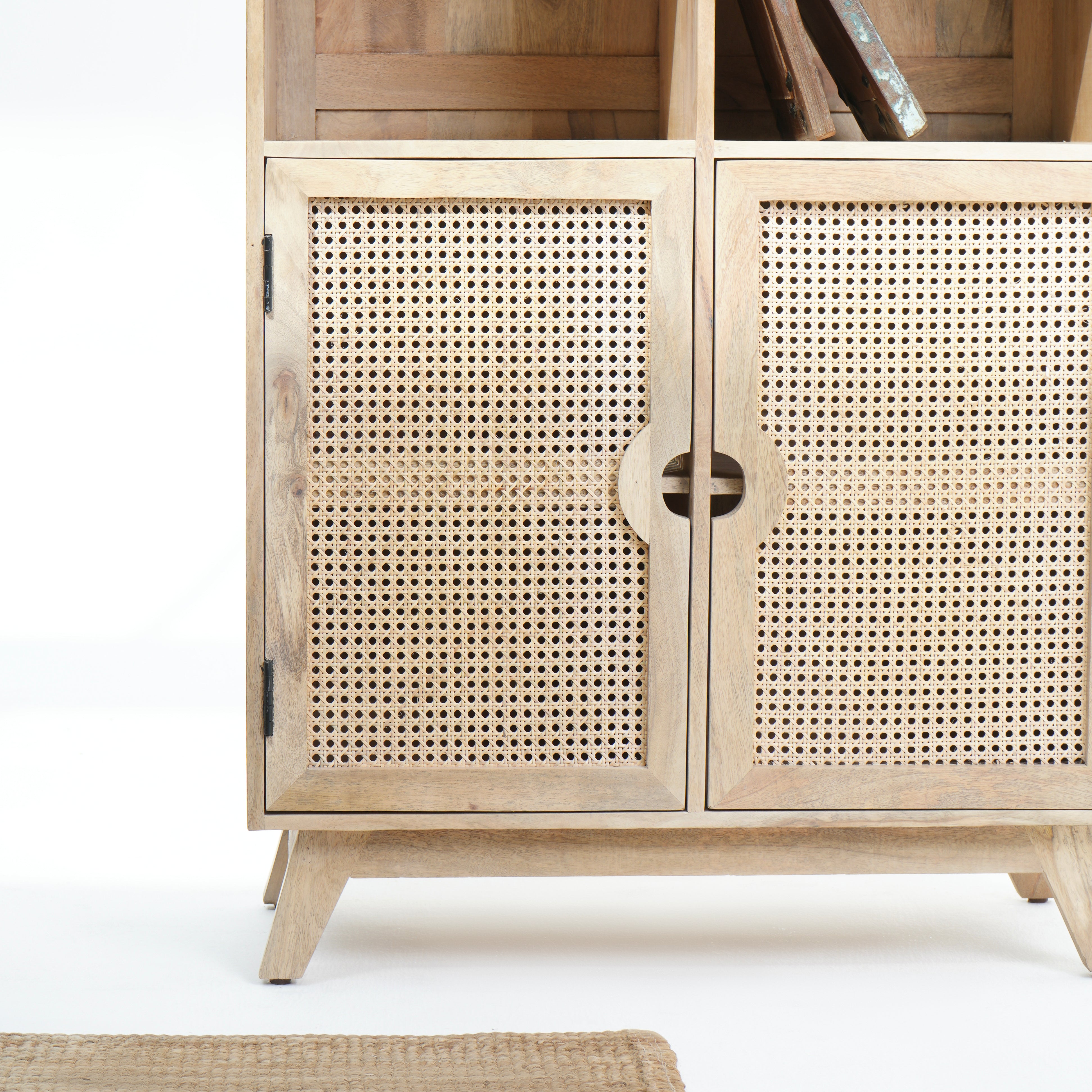 Parisian Cane Two-Door Bookshelf