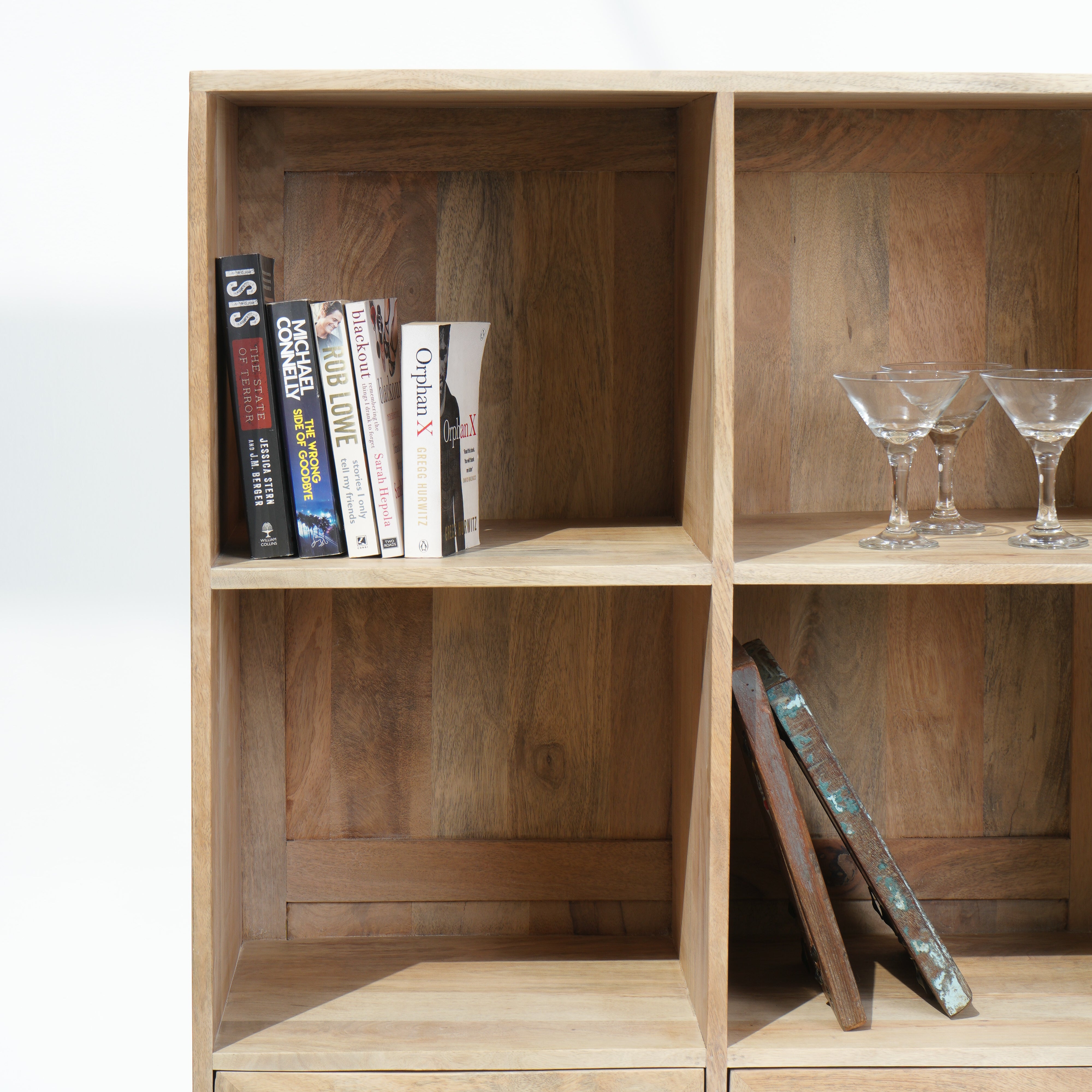 Parisian Cane Two-Door Bookshelf