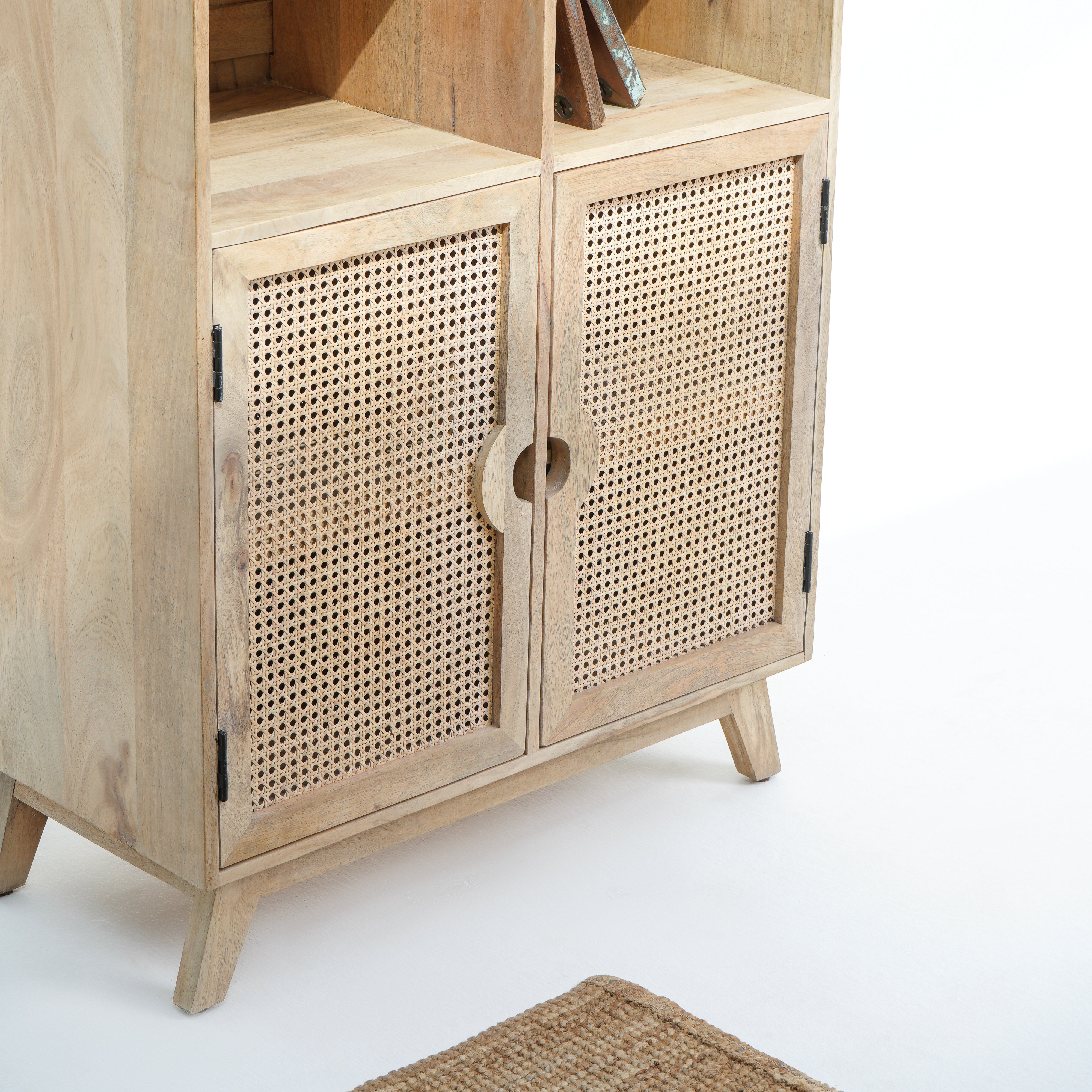 Parisian Cane Two-Door Bookshelf