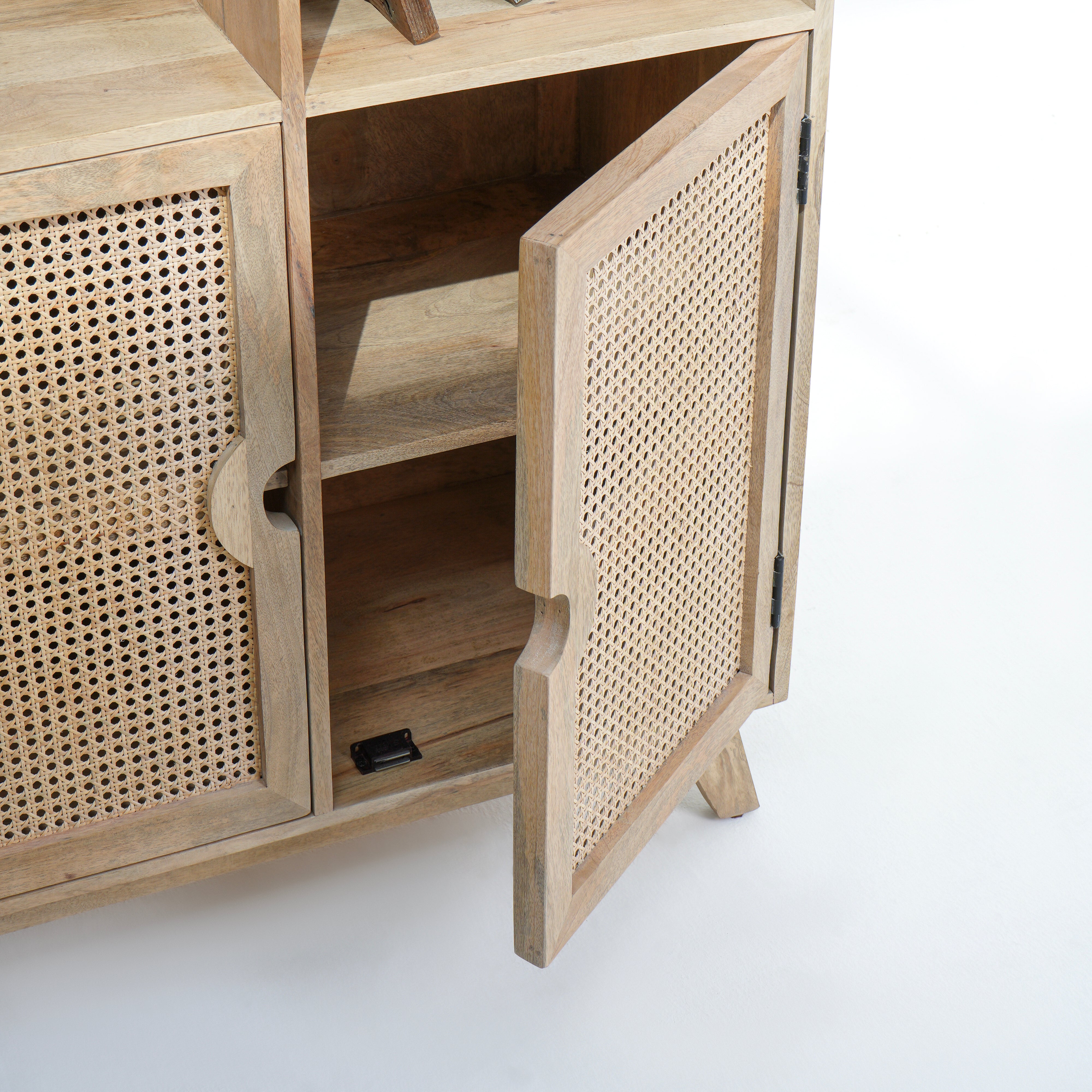 Parisian Cane Two-Door Bookshelf