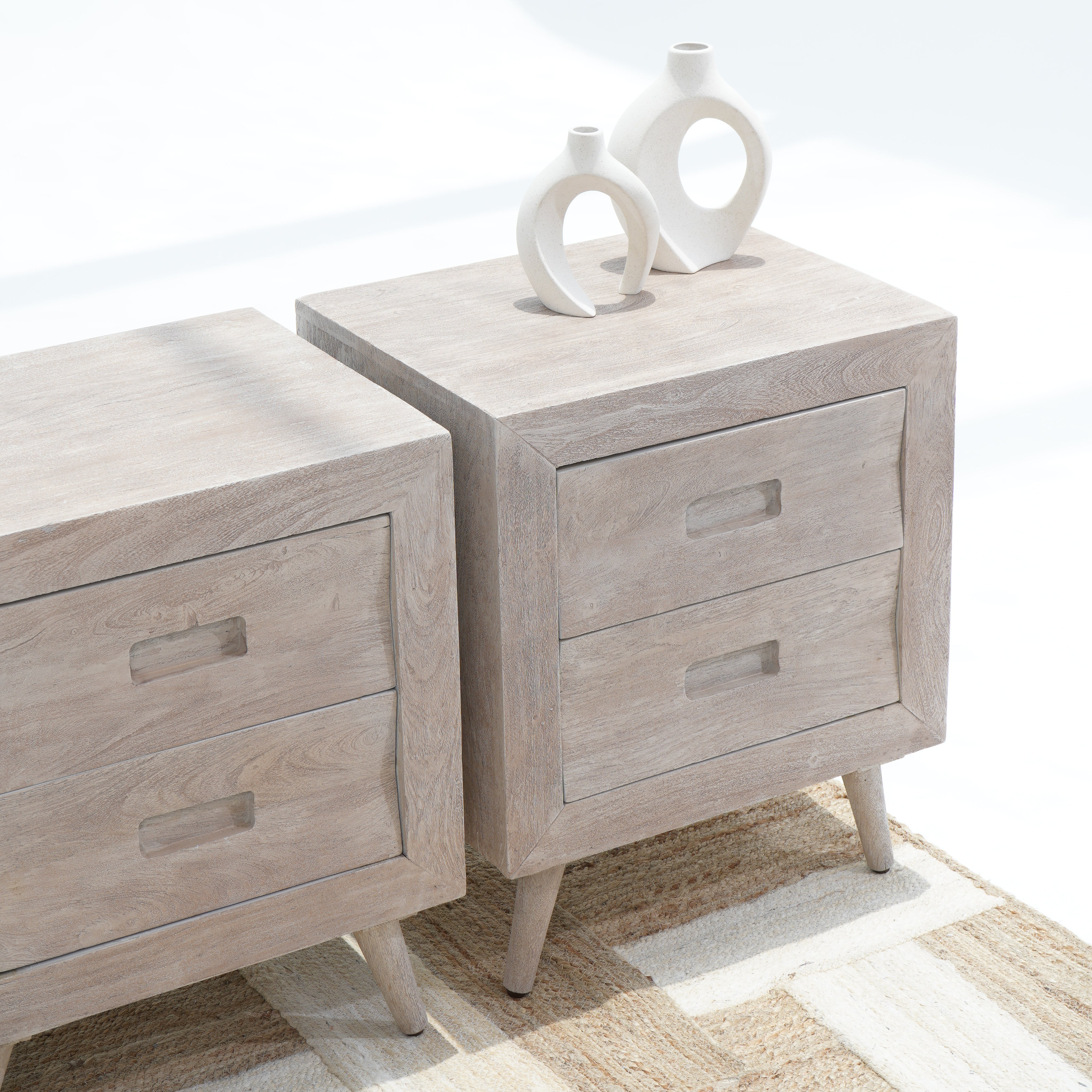 Whispering Pine Two Drawer Bedside Table
