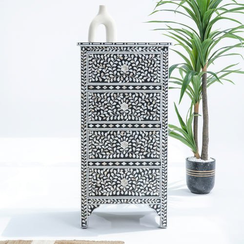 FOUR DRAWER BLACK MOP SINGLE DRAW CHEST