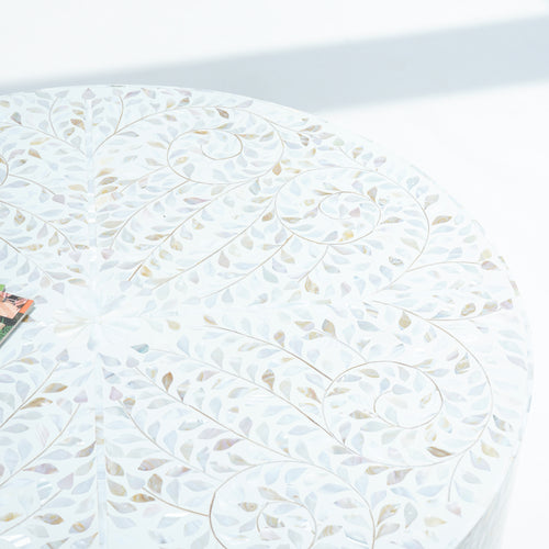 MOP WHITE ROUND COFFEE TABLE