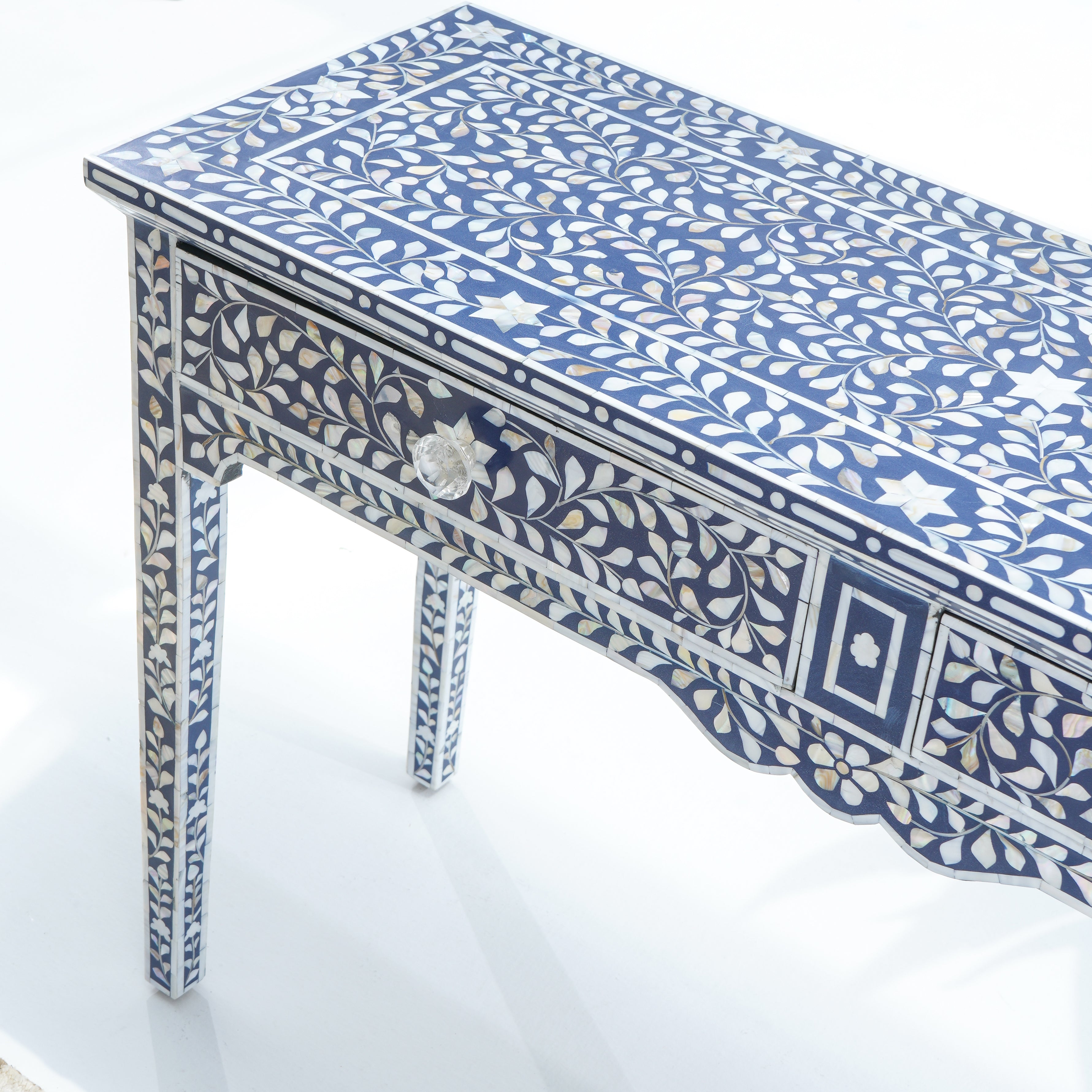 MOP TWO DRAWER NAVY BLUE CONSOLE