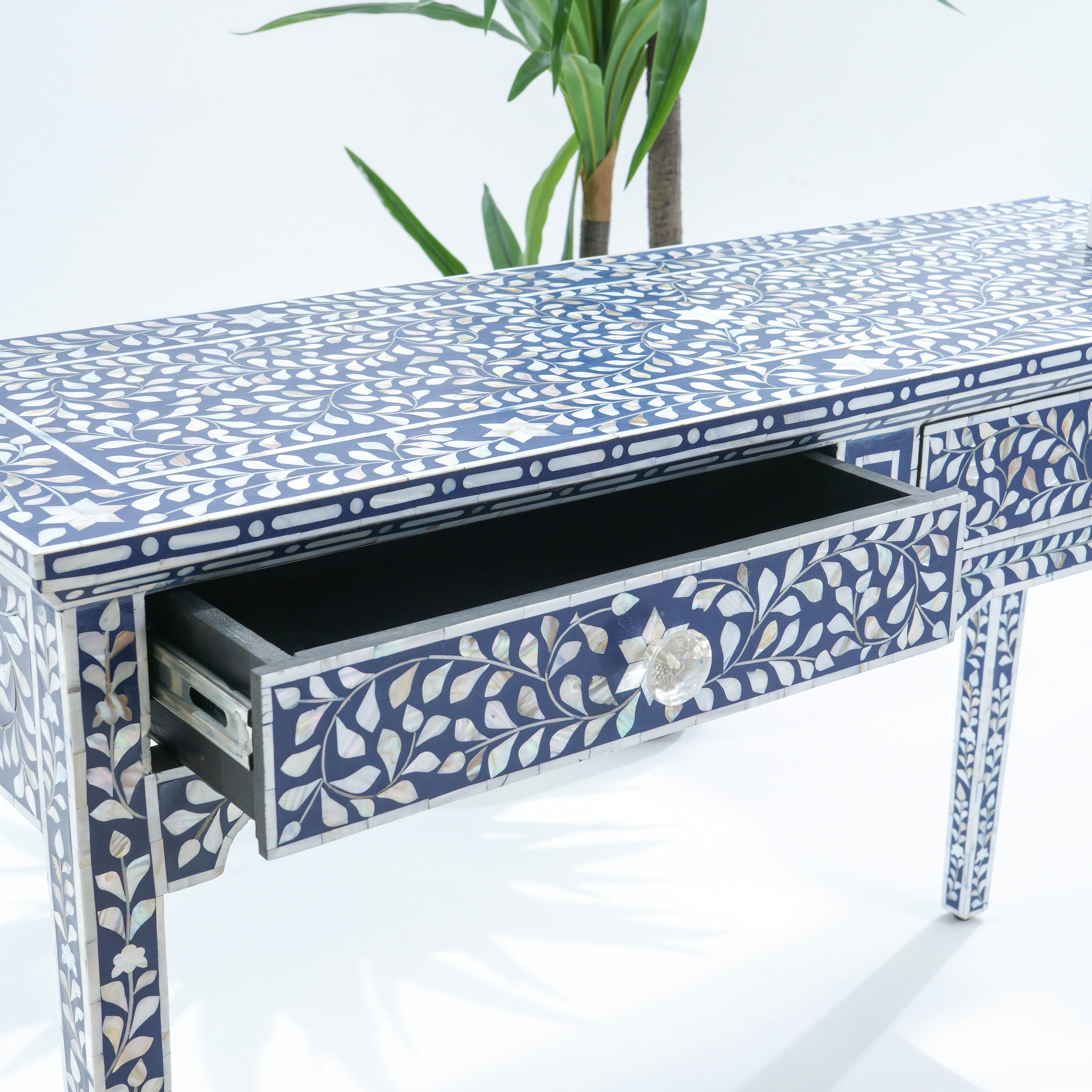 MOP TWO DRAWER NAVY BLUE CONSOLE