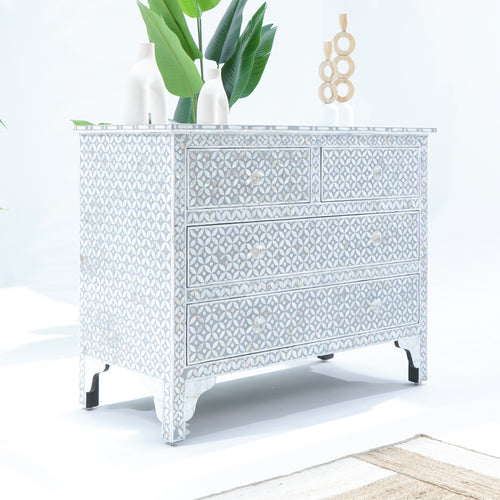 FOUR DRAWER GREY MOP DRAW CHEST