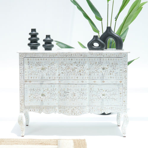 TWO DRAWER  WHITE MOP CHEST OF DRAWER