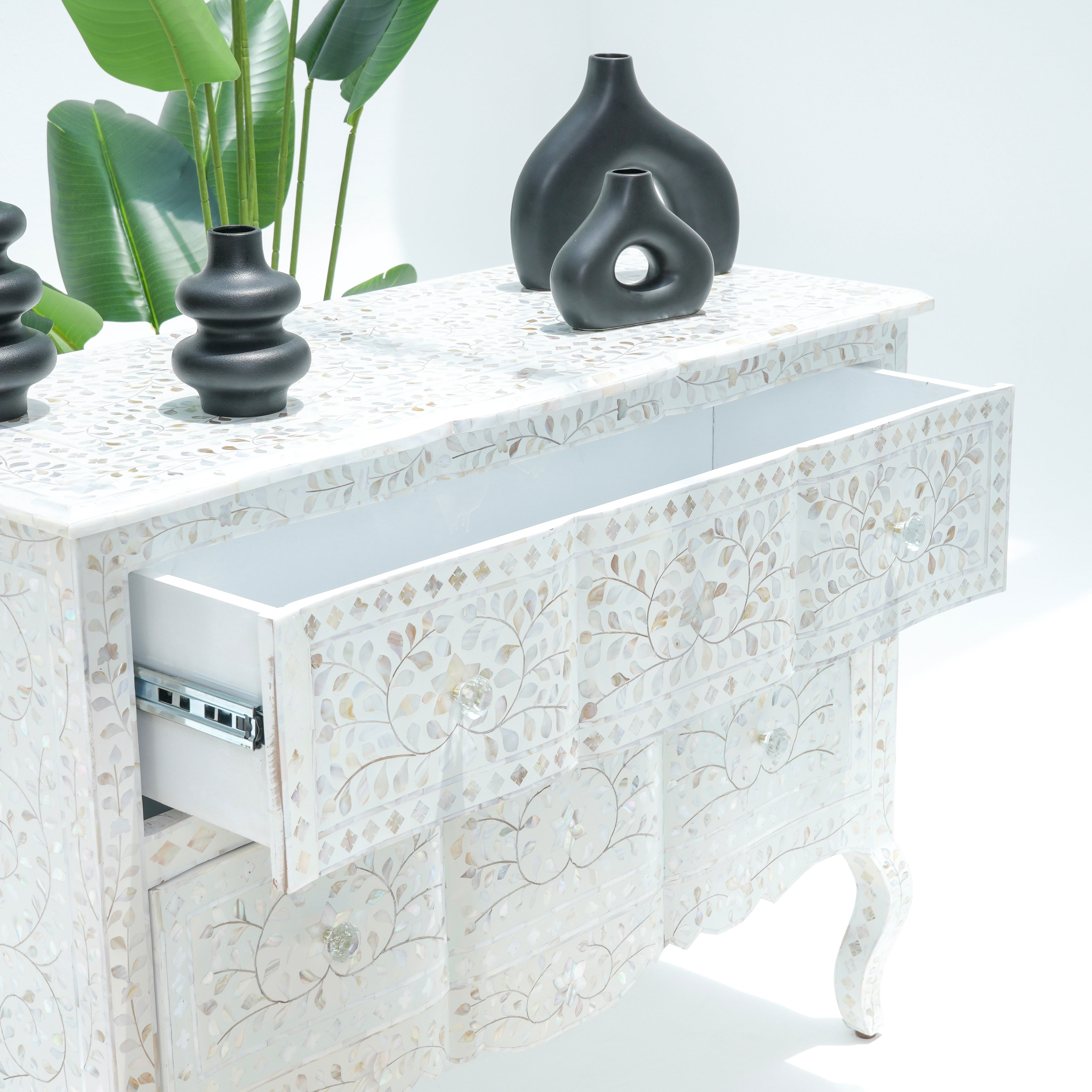 TWO DRAWER  WHITE MOP CHEST OF DRAWER