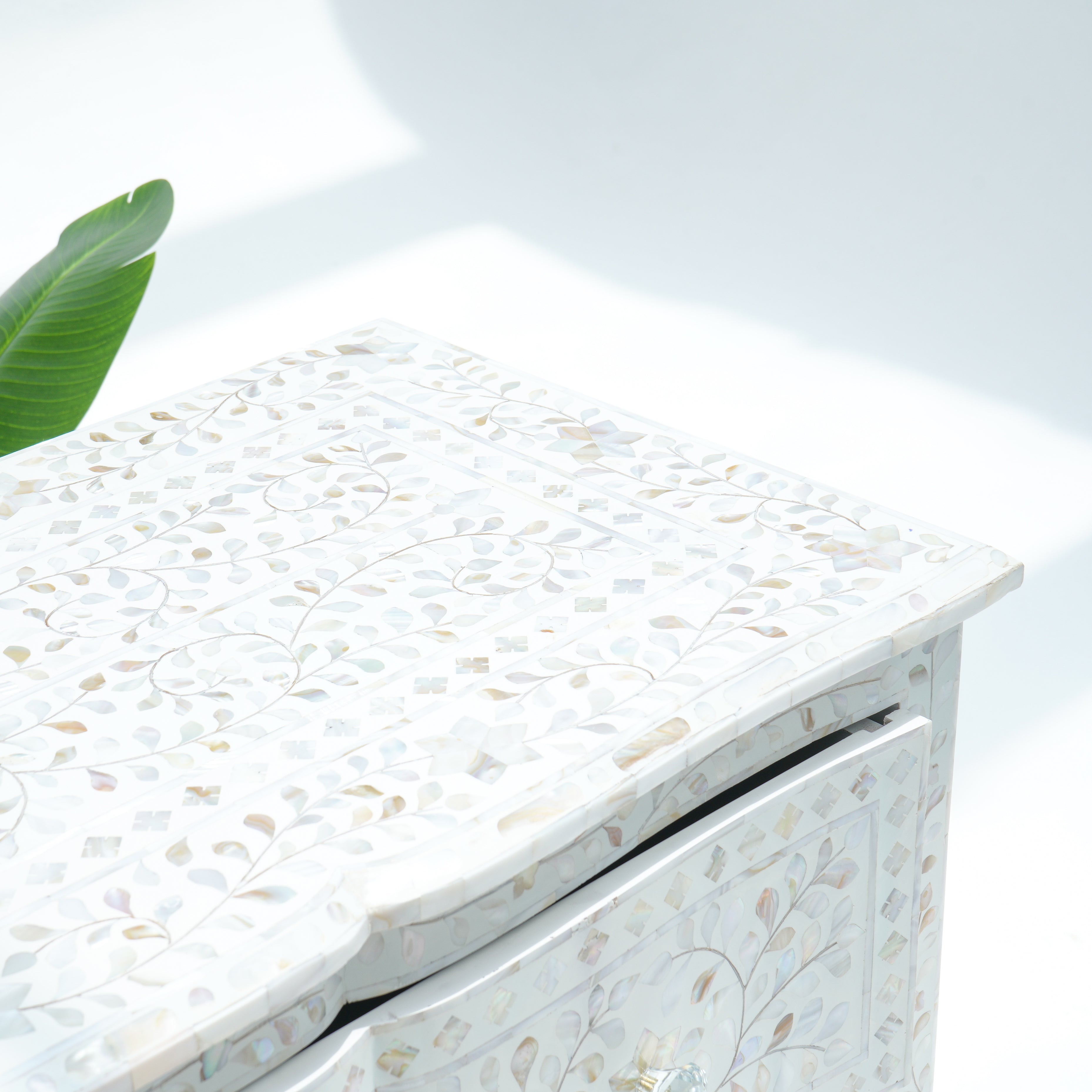 TWO DRAWER  WHITE MOP CHEST OF DRAWER