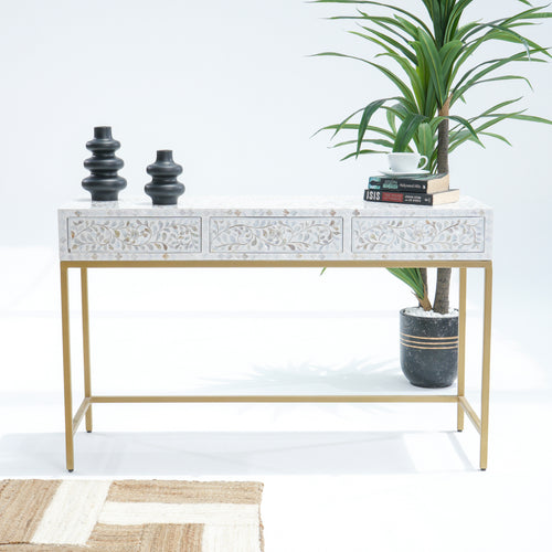 MOP THREE DRAWER WHITE CONSOLE