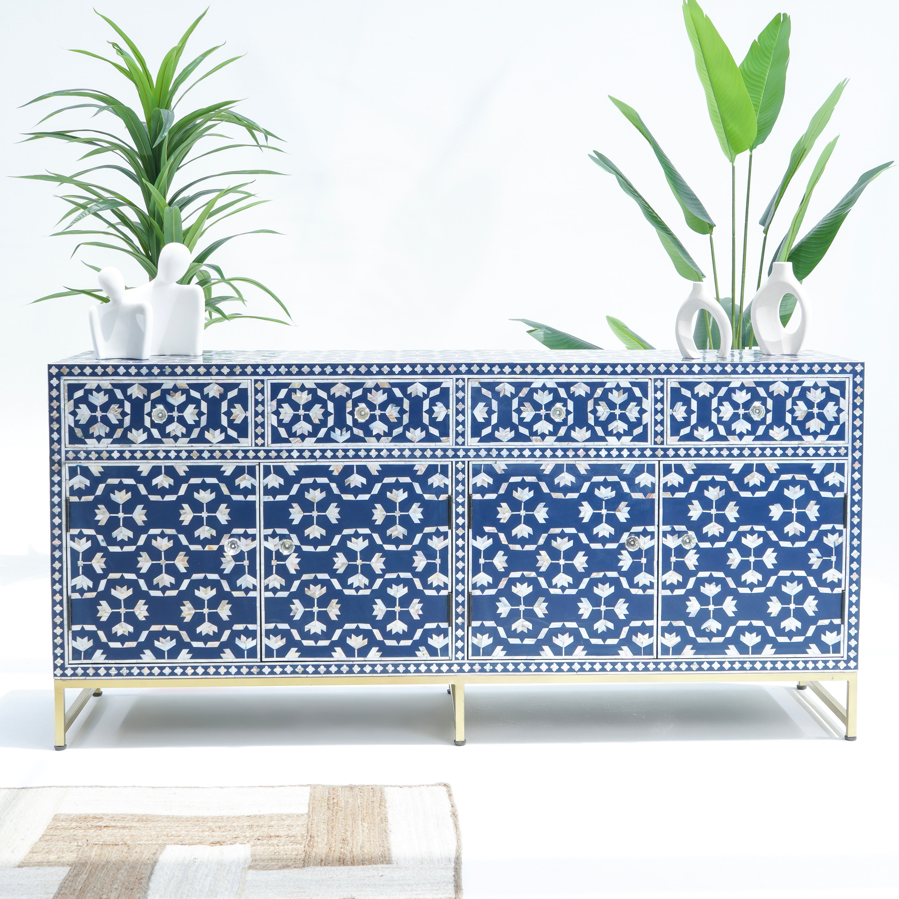 INLAY FOUR DRAWER- DOOR SIDE BOARD