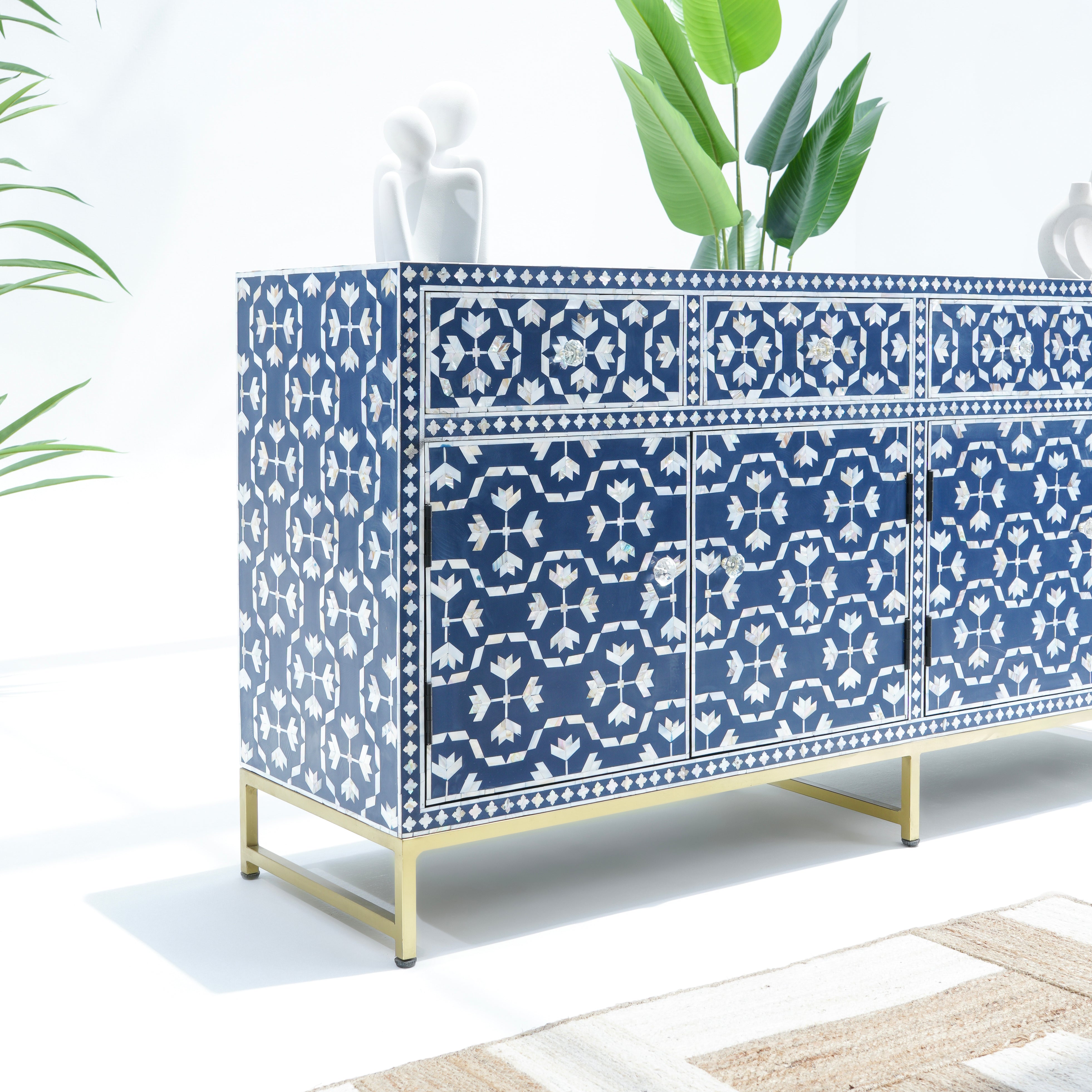 INLAY FOUR DRAWER- DOOR SIDE BOARD