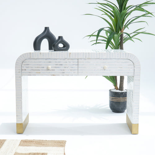 MOP TWO DRAWER U SHAPE WHITE CONSOLE