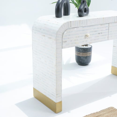 MOP TWO DRAWER U SHAPE WHITE CONSOLE