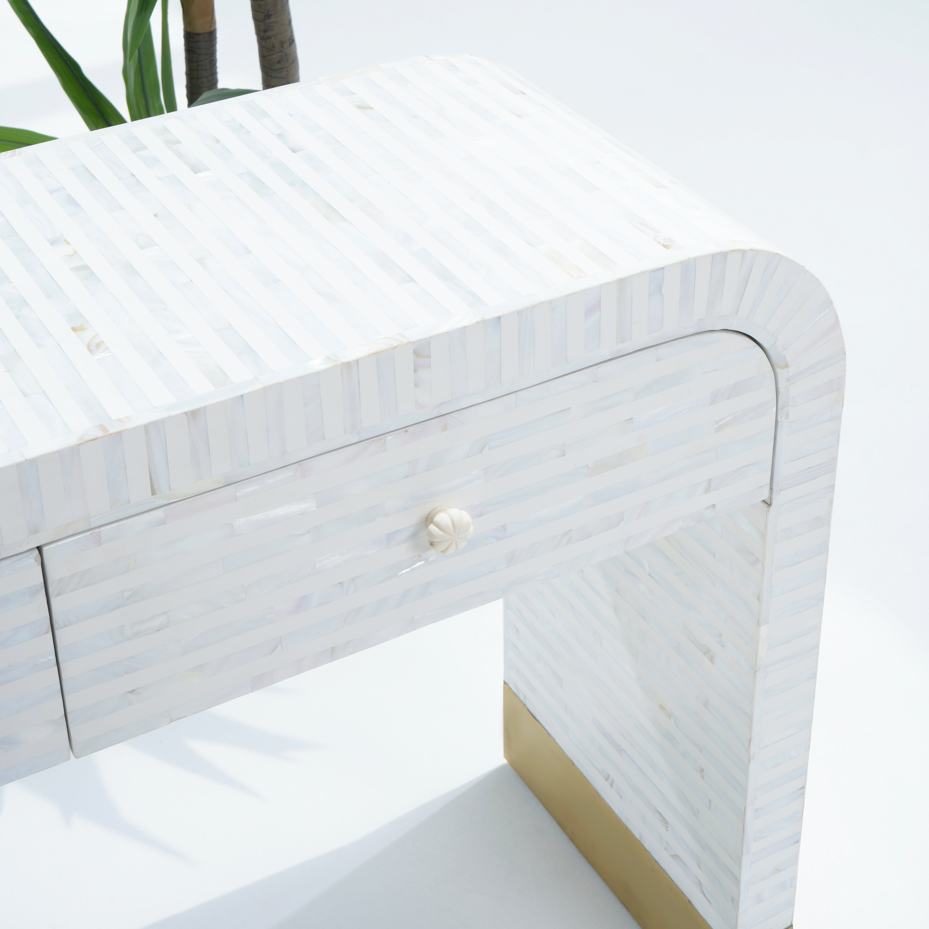MOP TWO DRAWER U SHAPE WHITE CONSOLE