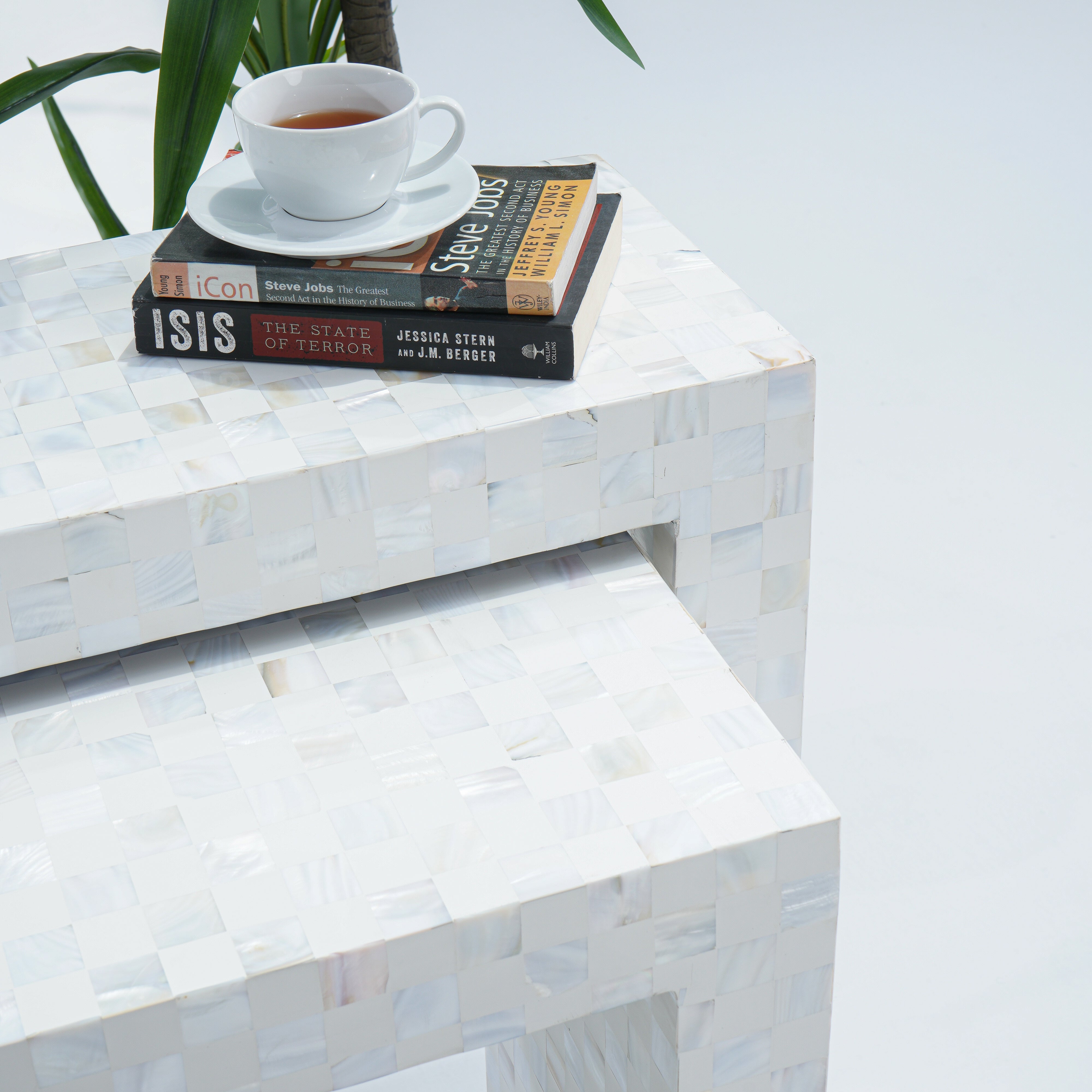 MOP U SHAPE WHITE CONSOLE SET OF TWO