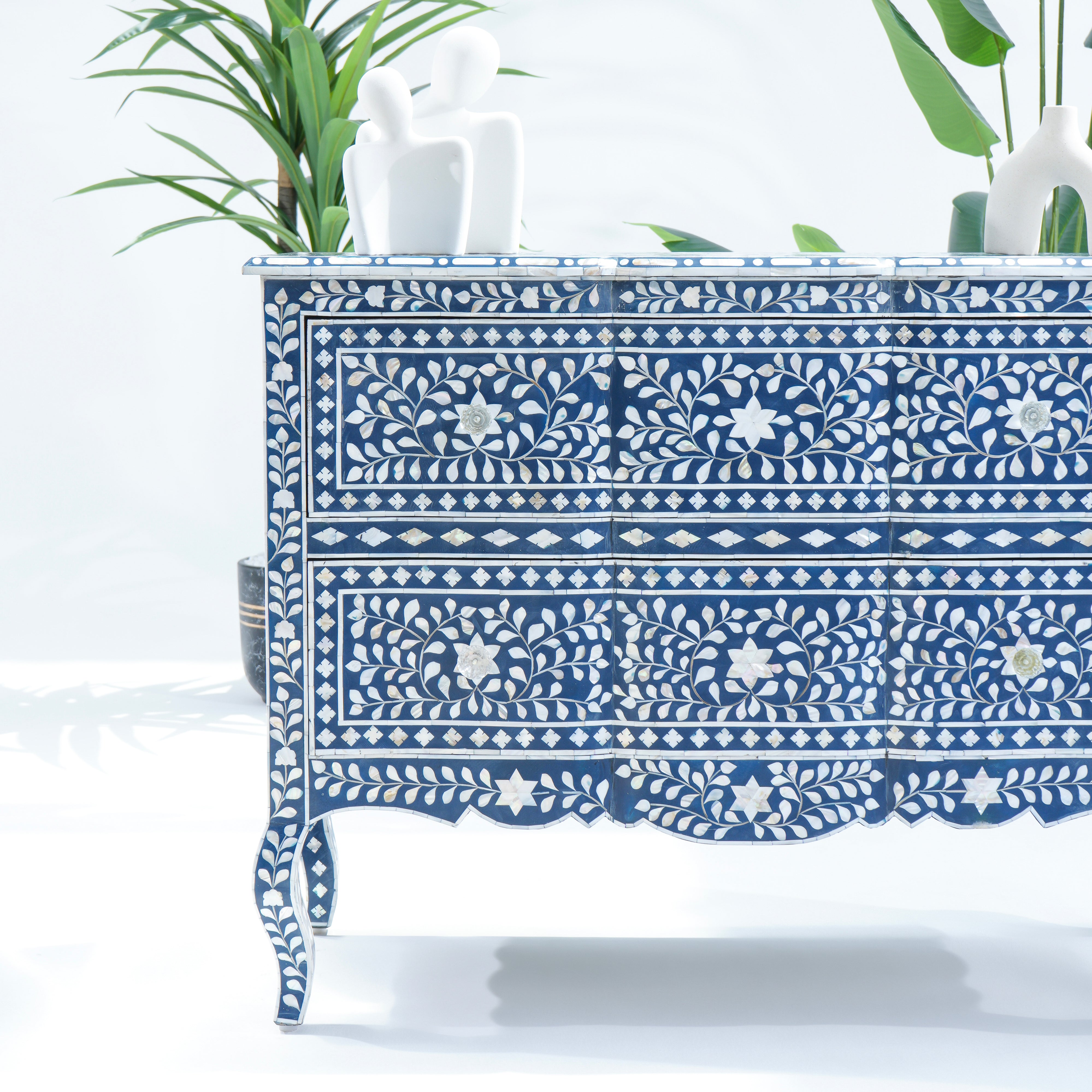 TWO DRAWER BLUE MOP DRAW CHEST