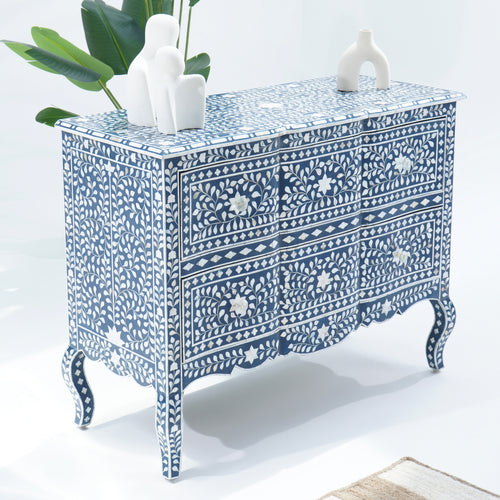 TWO DRAWER BLUE MOP DRAW CHEST