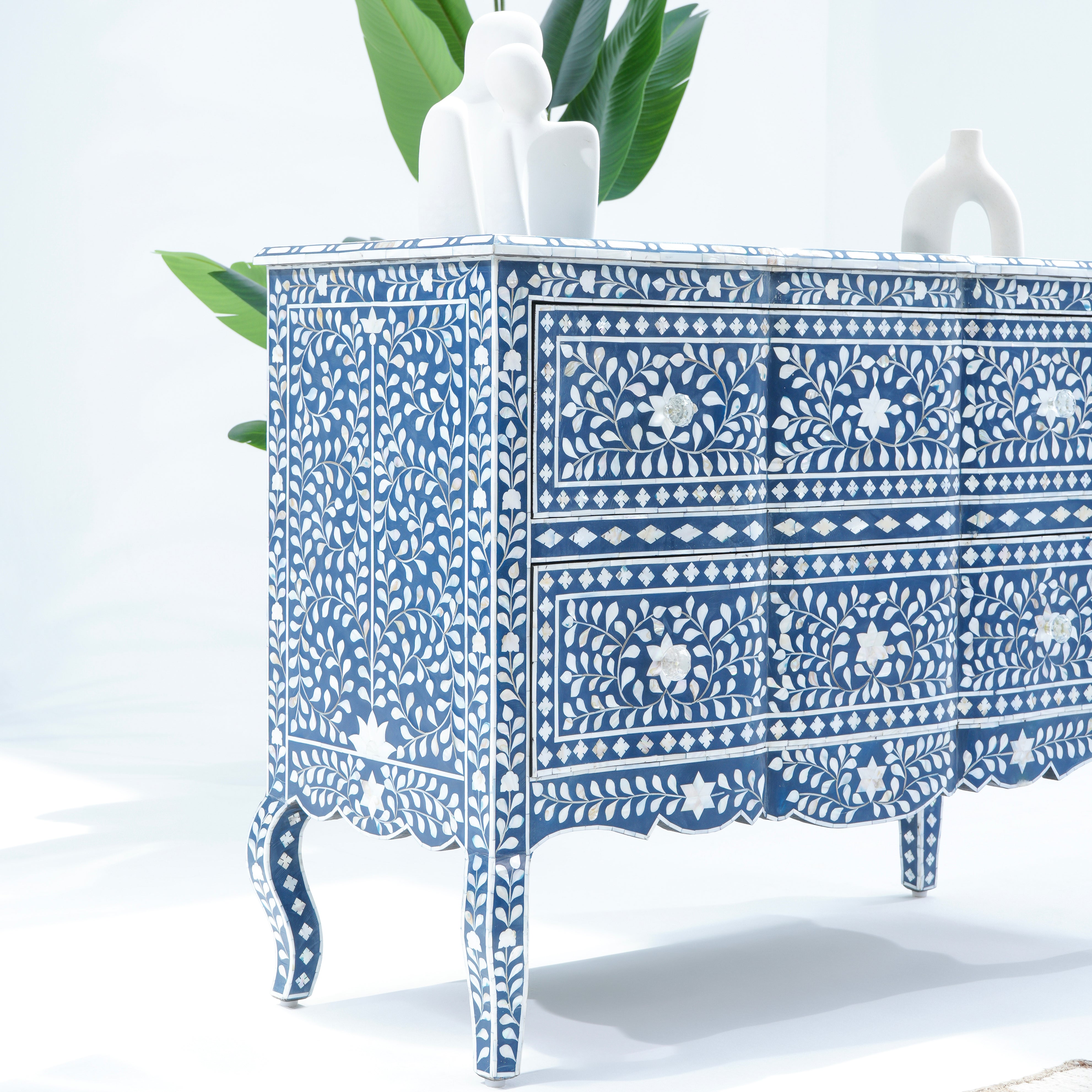 TWO DRAWER BLUE MOP DRAW CHEST