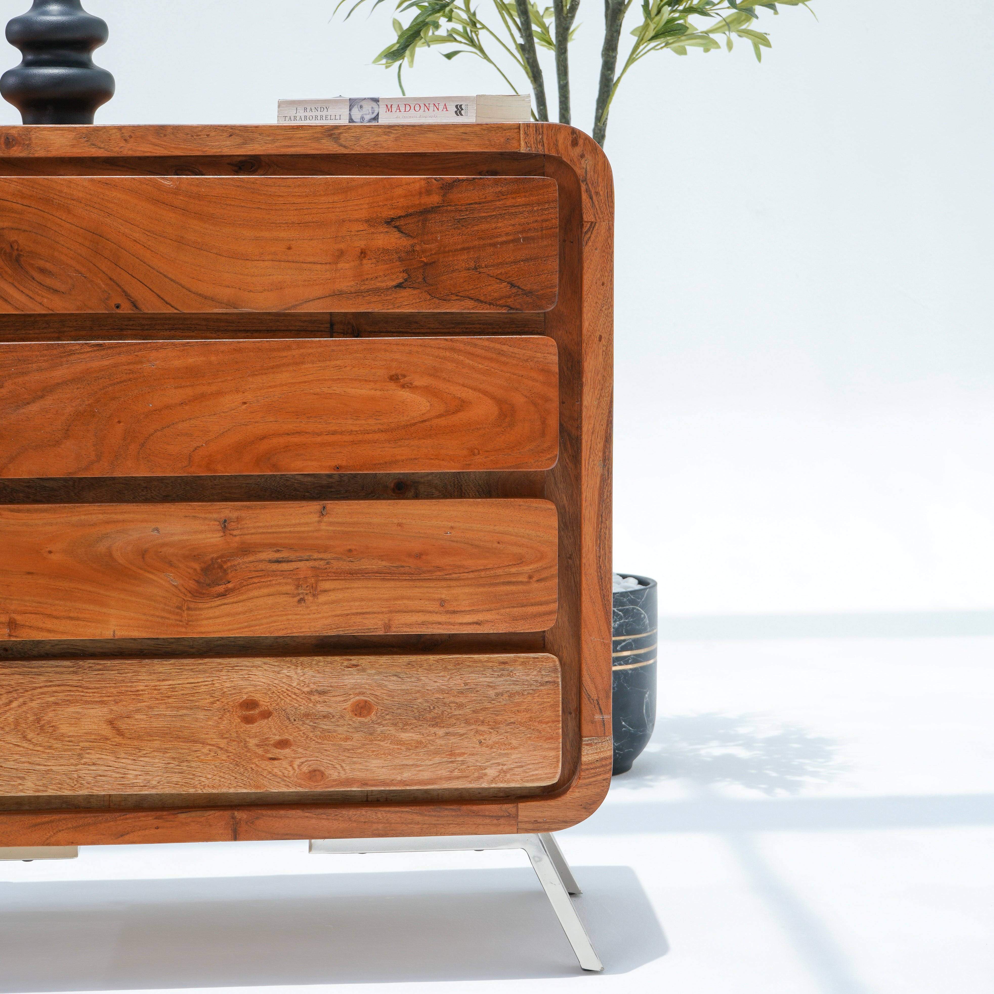 Vintage Acacia Wood dresser cabinet