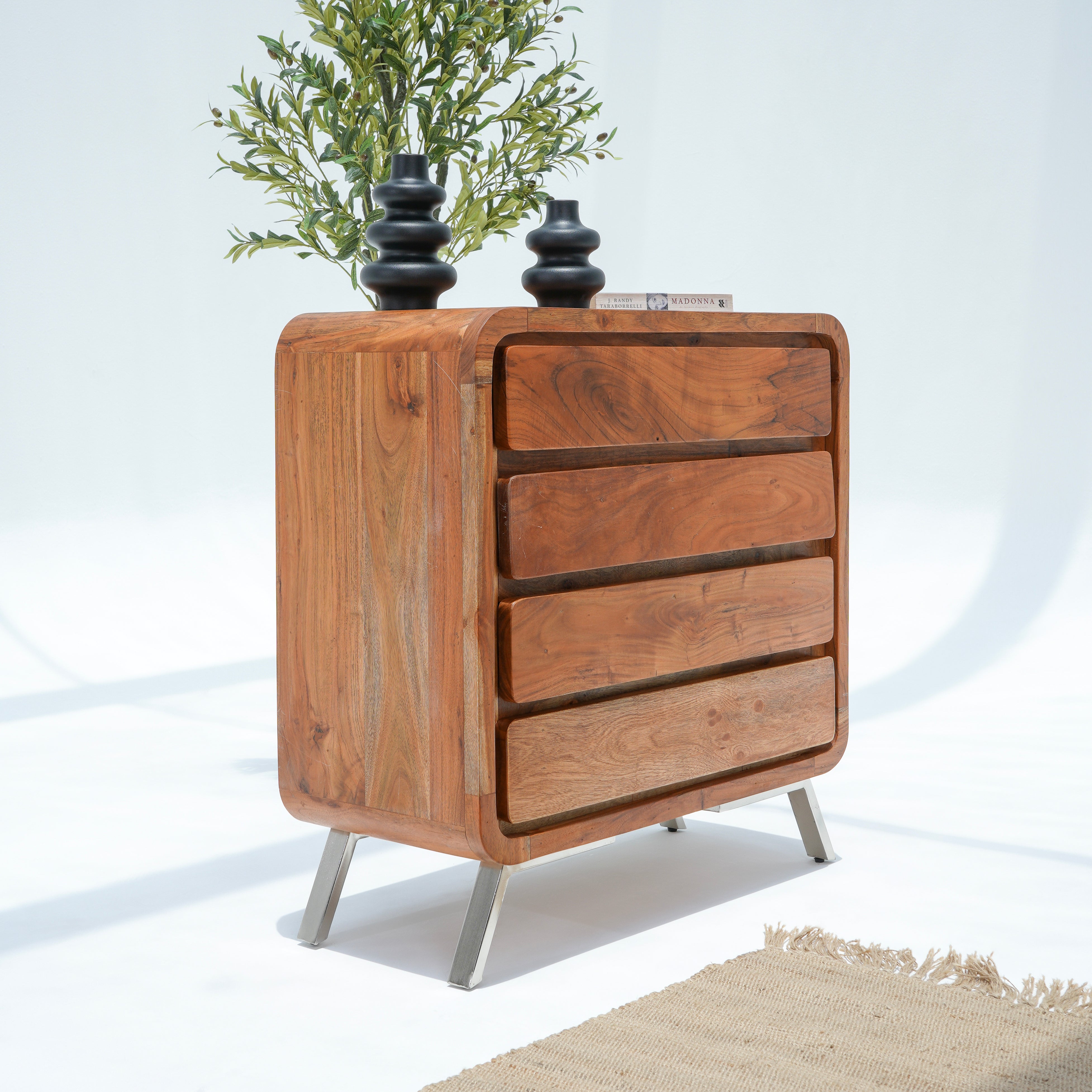 Vintage Acacia Wood dresser cabinet