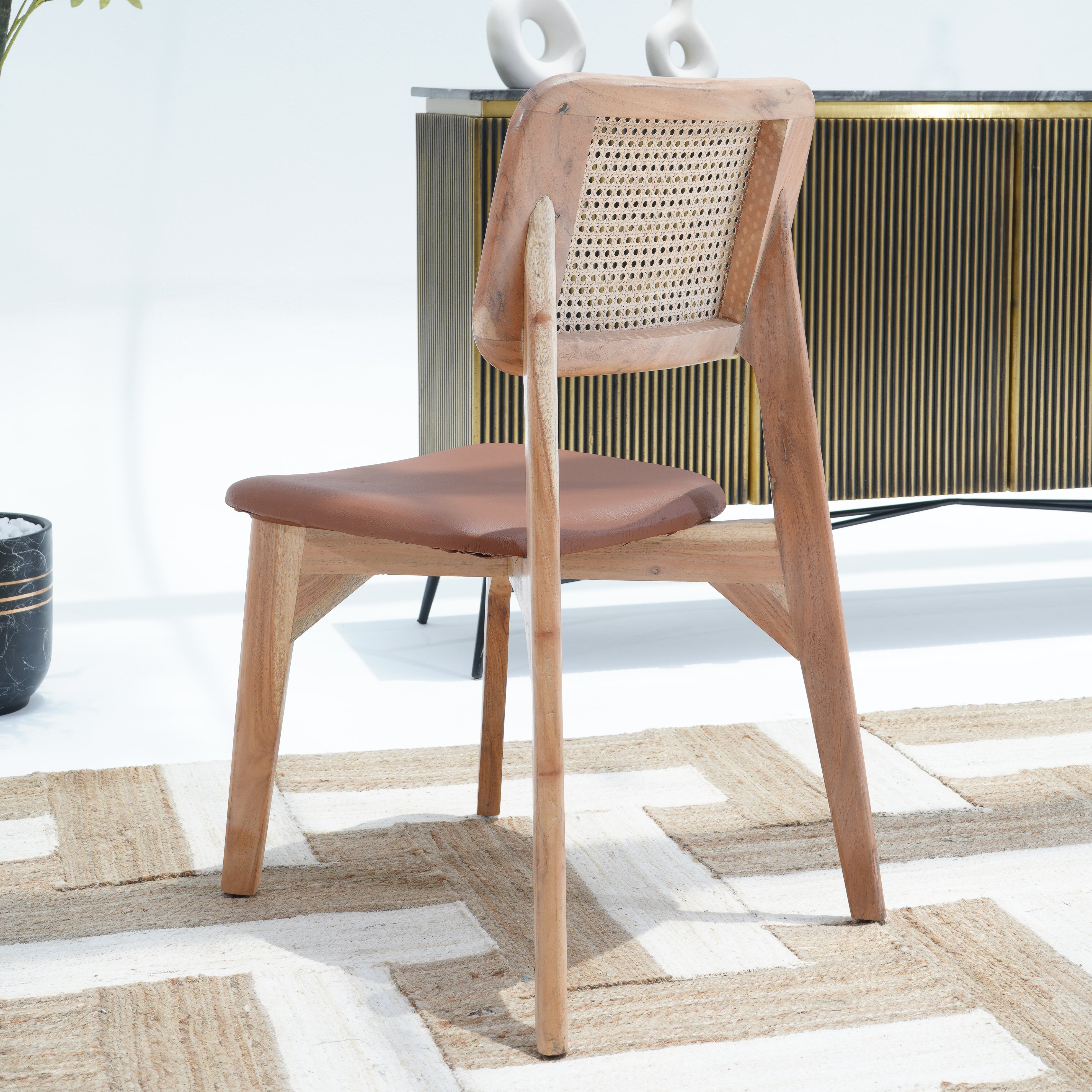 The Signature Leather Cane Chair