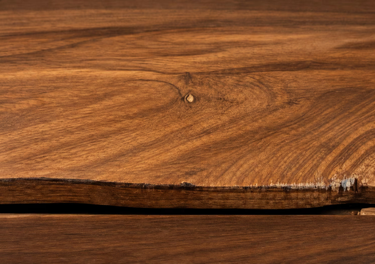 Edge of a slightly warped wooden board