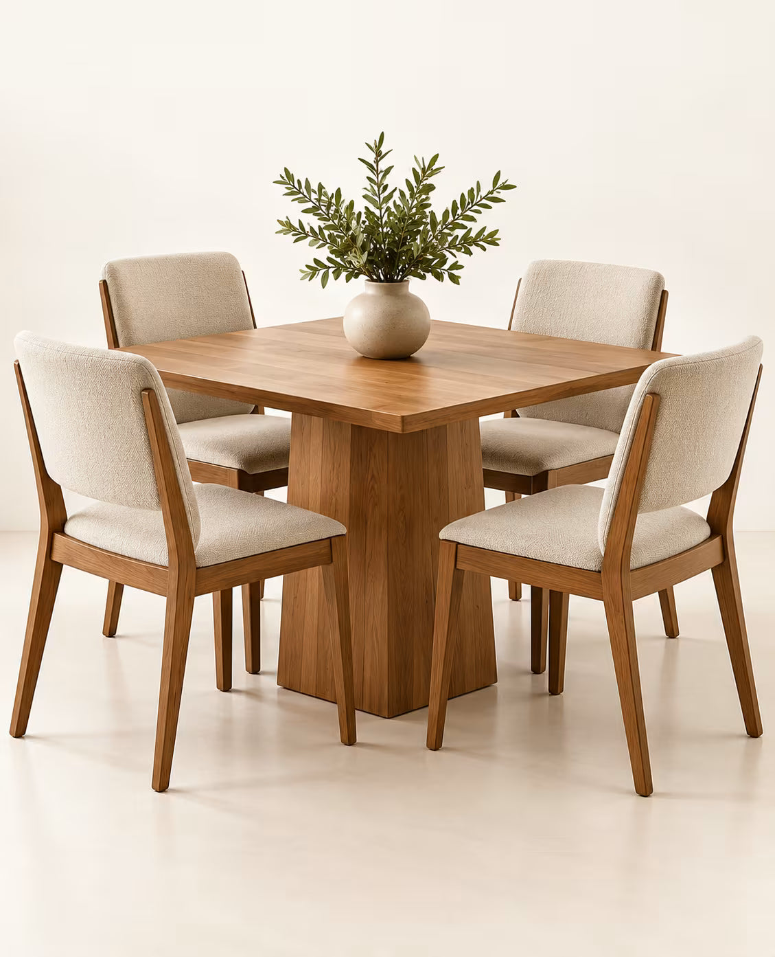 Compact wooden dining table